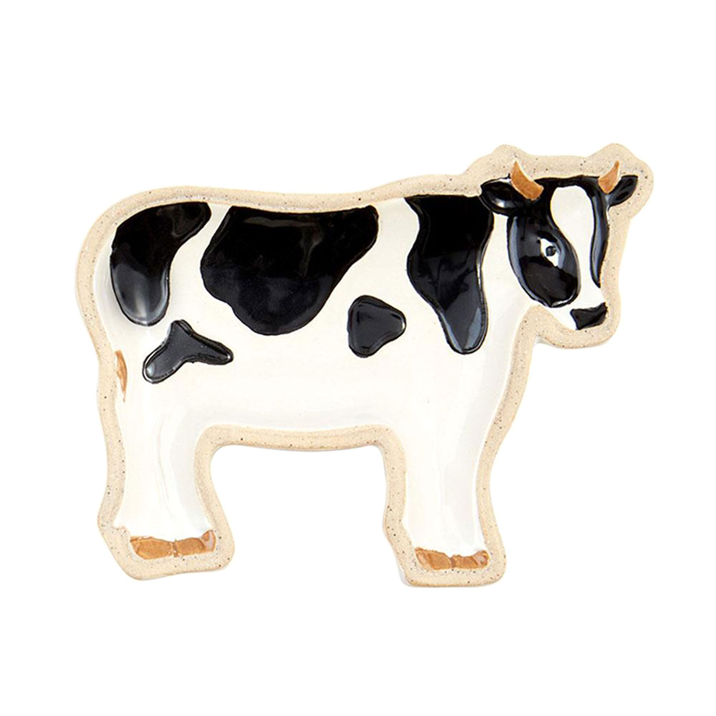 Mud Pie Black & White Cow Tidbit Plate - Image 1