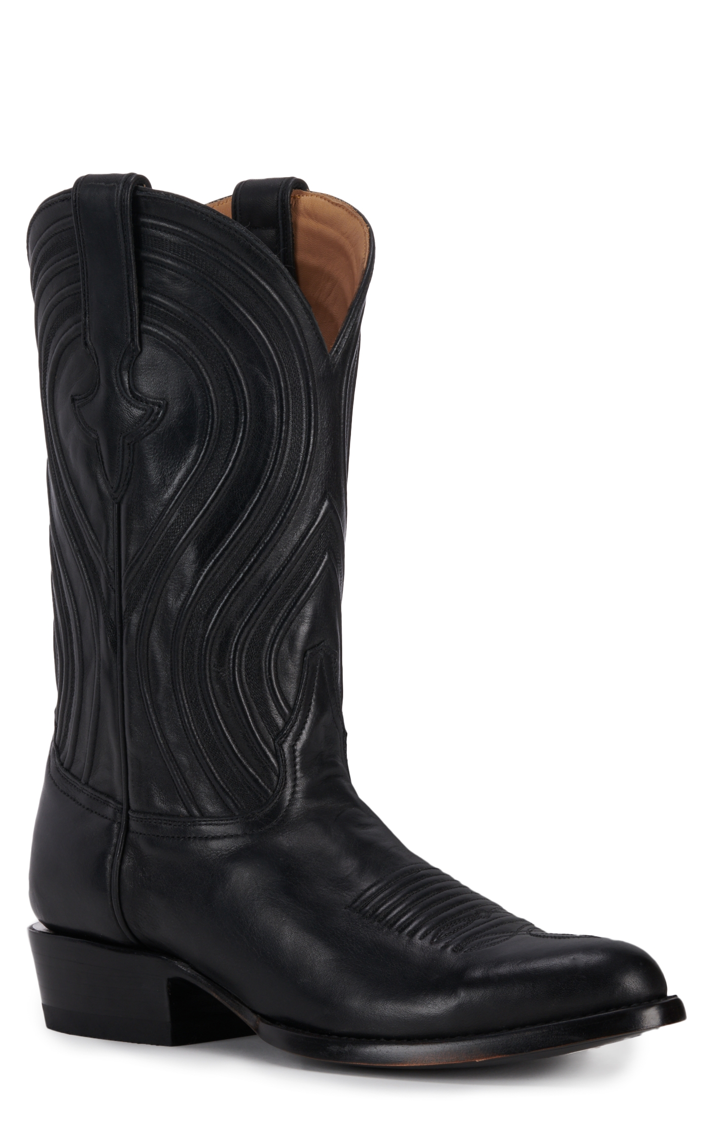 JRC & Sons Men's Colton Ranch Hand Leather Round Toe Cowboy Boot in Black - Image 1