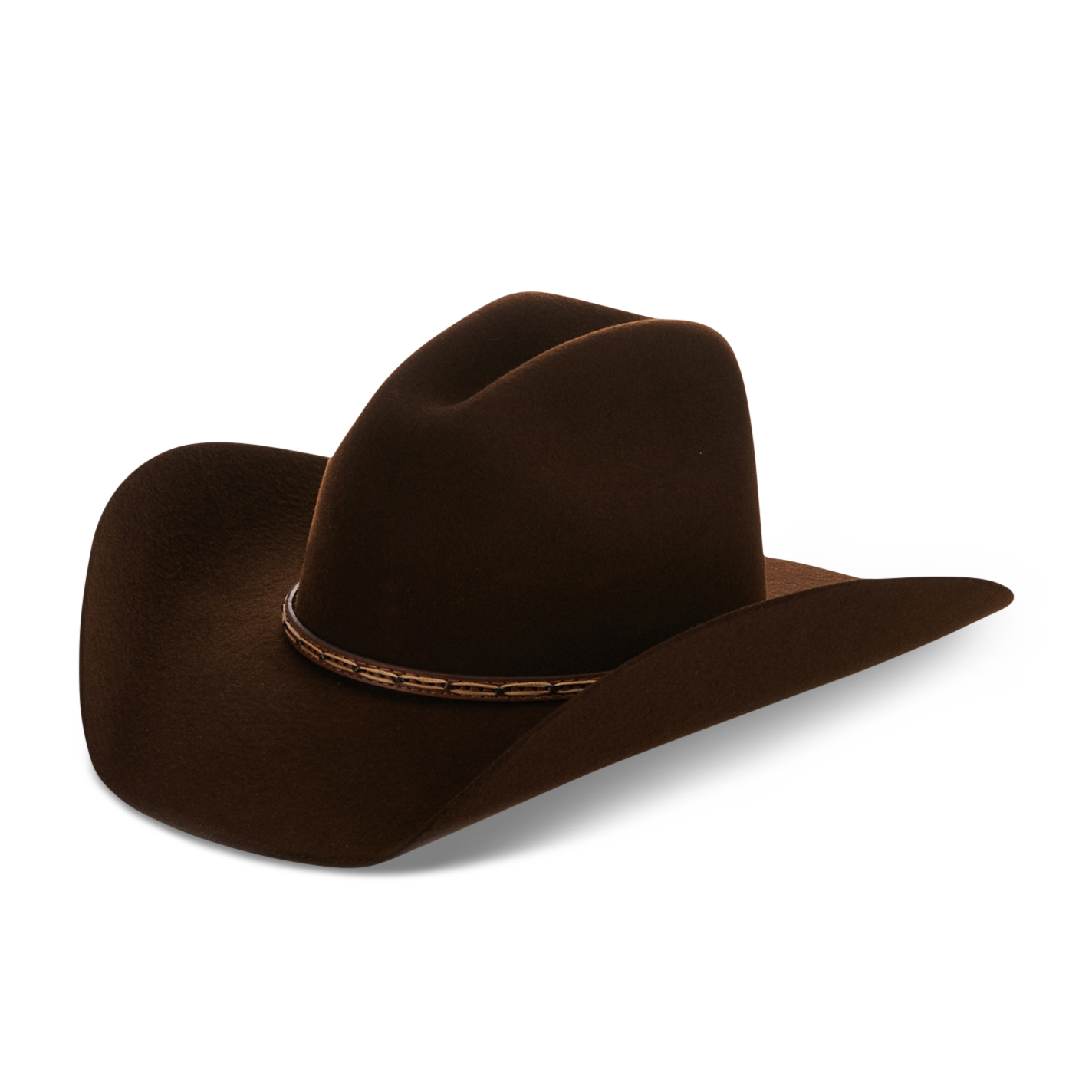Justin Bent Rail Sheridan Brown Cattlemen's Crown Wool Cowboy Hat - Image 1