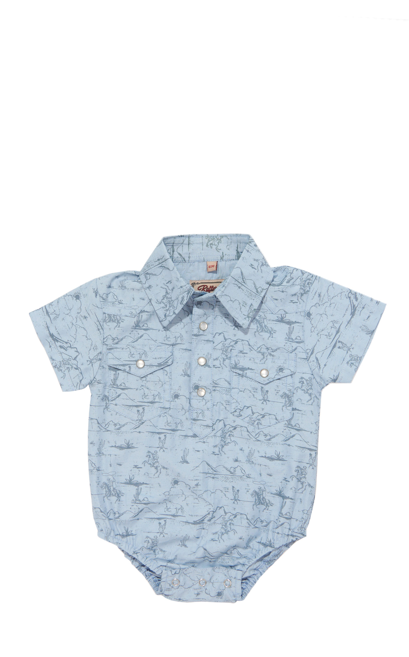 Rafter C Infant Boy's Blue Western Print Onesie - Image 1