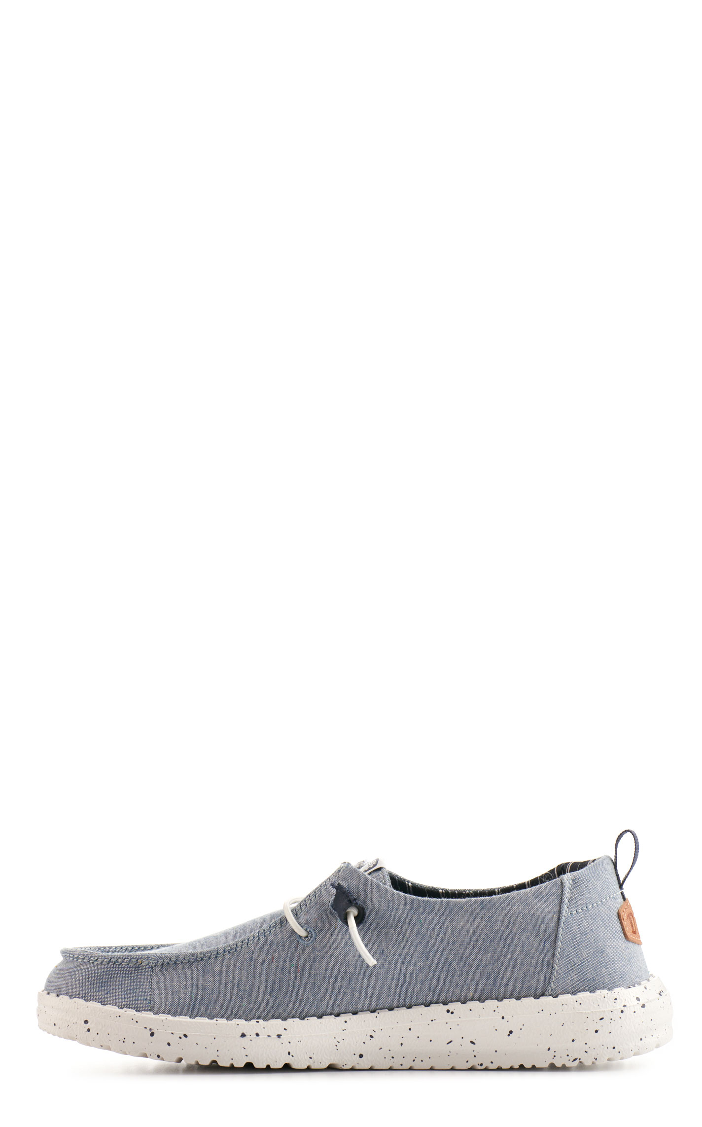 Hey Dude Women's Wendy Chambray Light Blue Moc Toe Lace Up Casual Shoes - Image 1