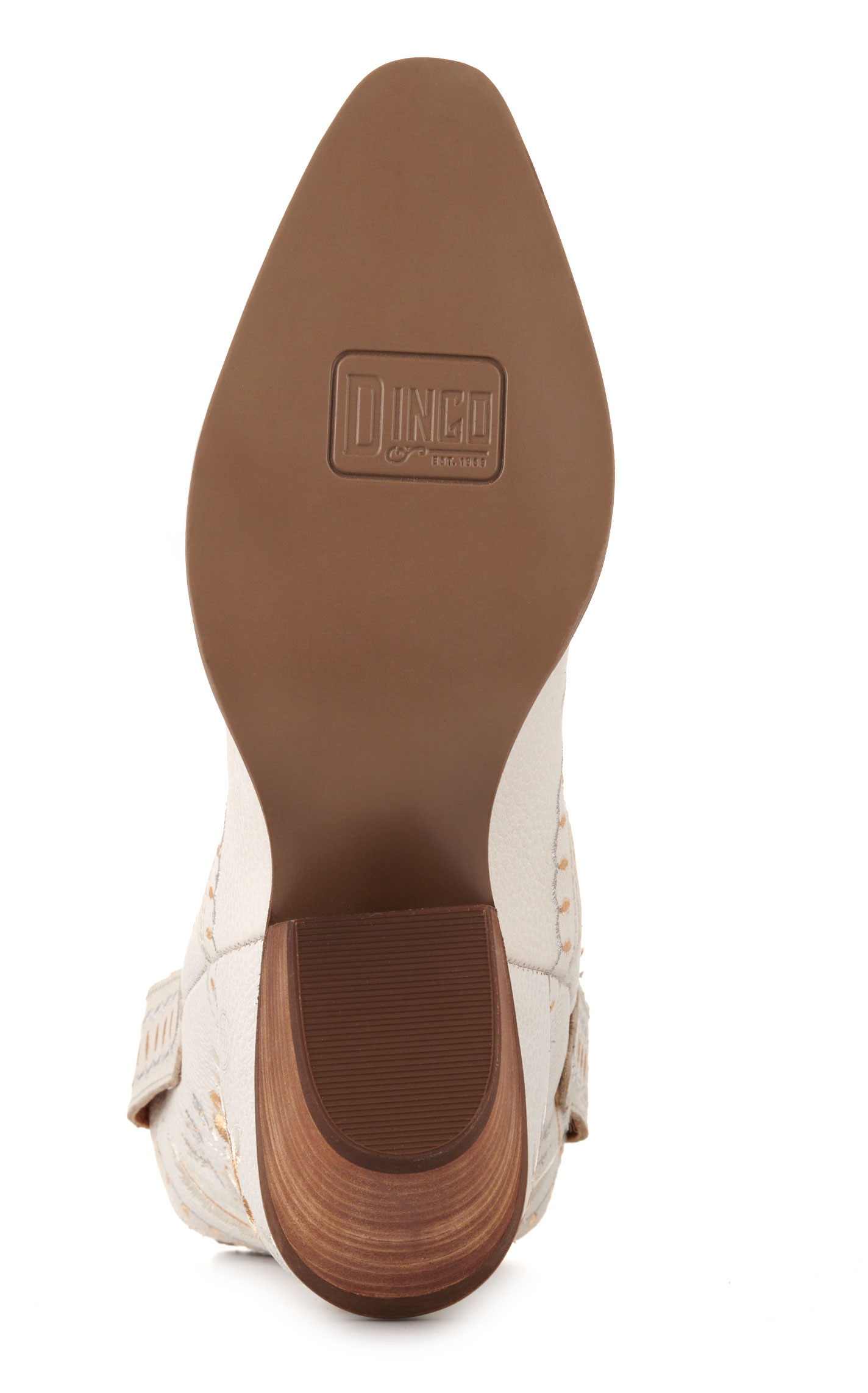 Dingo Women's Primrose White with Floral Embroidery Snip Toe Booties - Image 1