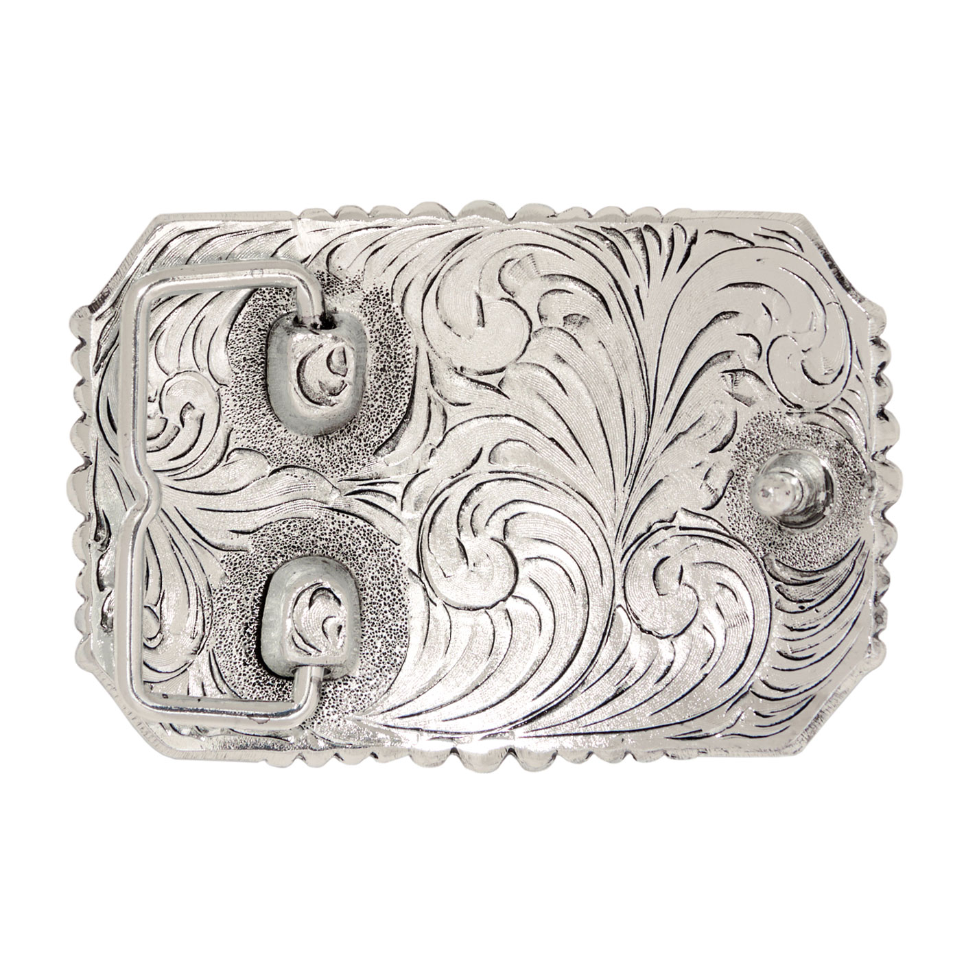 AndWest Silver & Gold Longhorn Etched Belt Buckle - Image 1