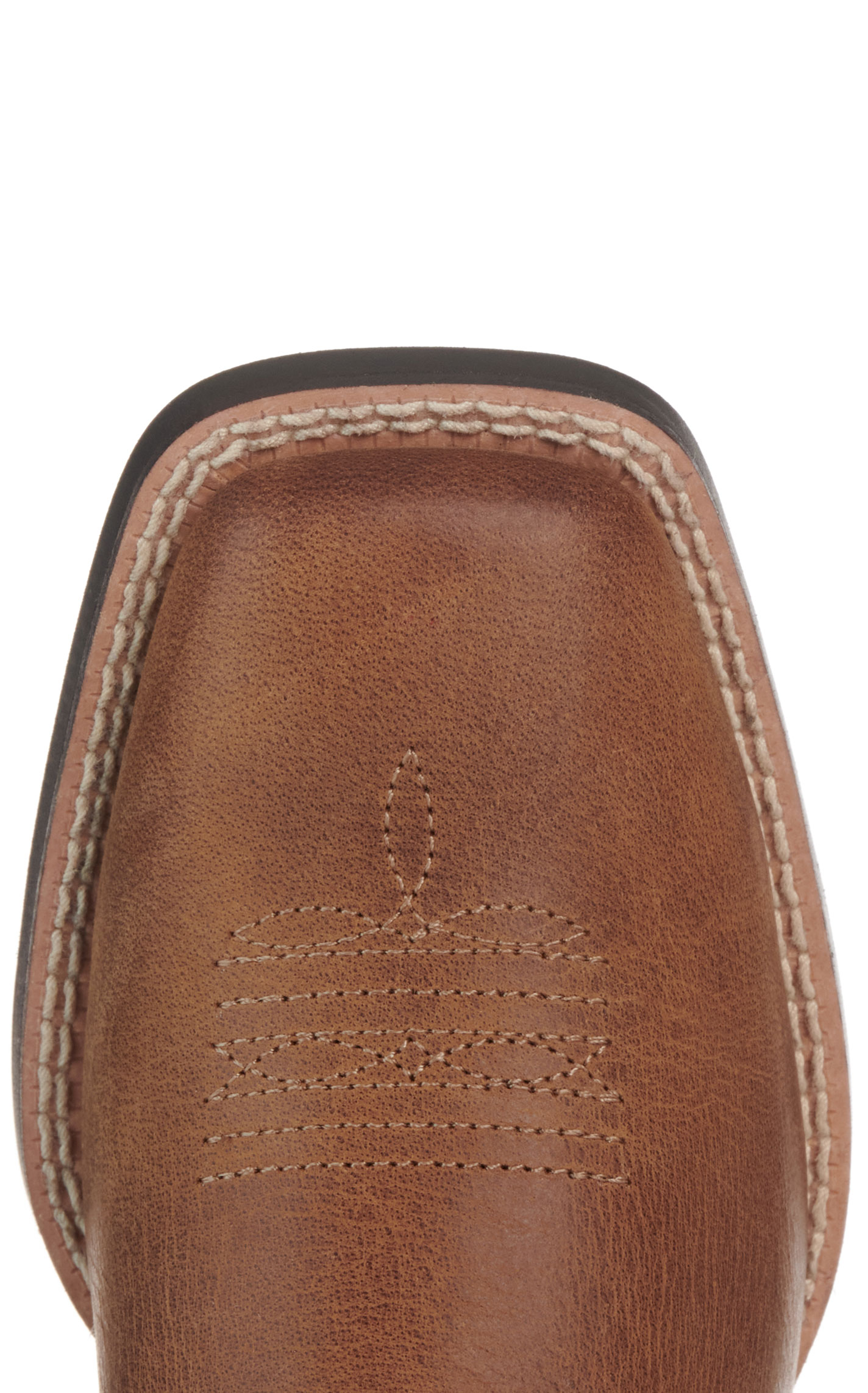Ariat Youth Pearl & Chocolate Brown Ruidoso Wide Square Toe Cowboy Boots - Image 1