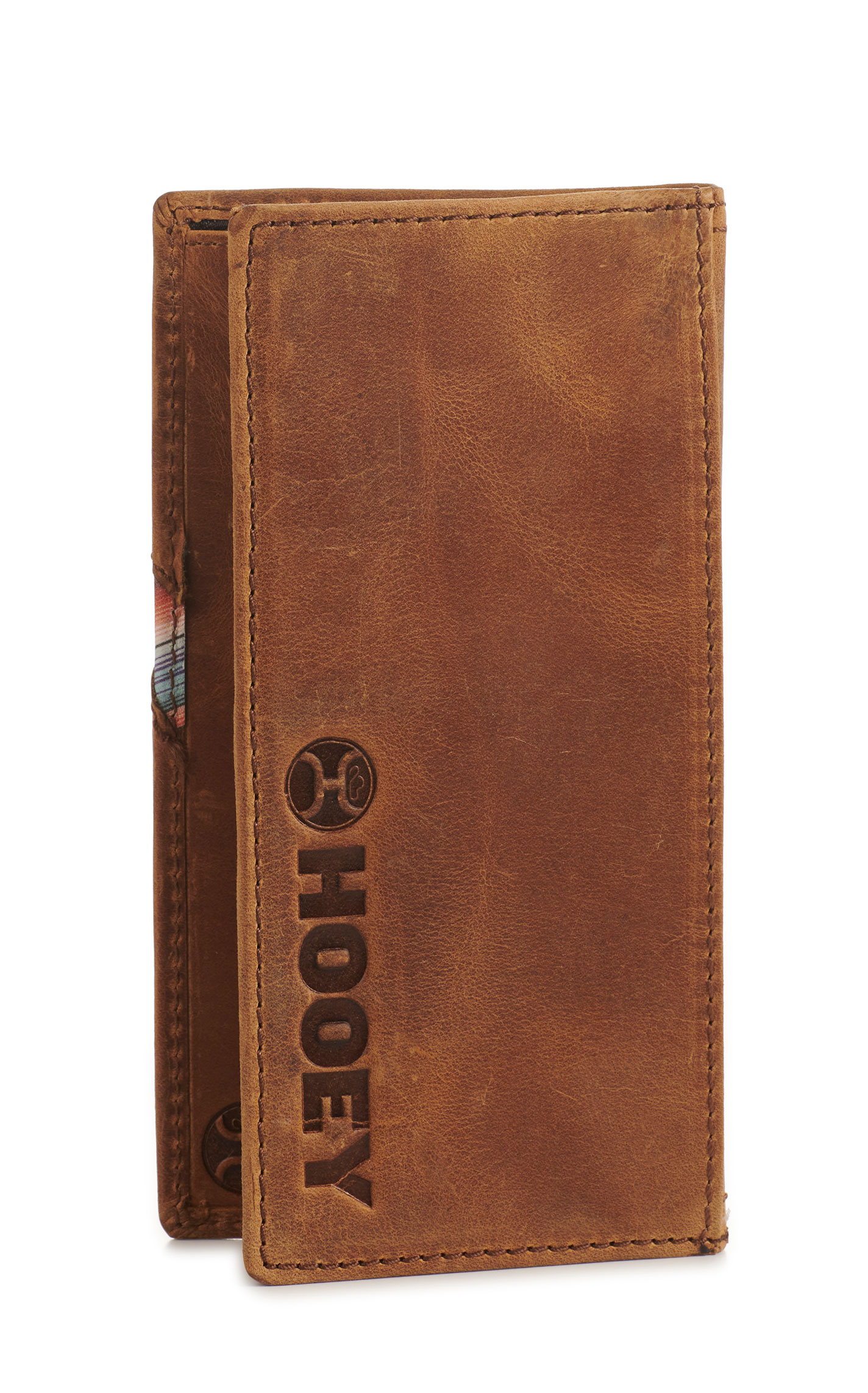 Hooey Men's Tan with Blue Serape Logo Rodeo Wallet / Checkbook Cover - Image 1