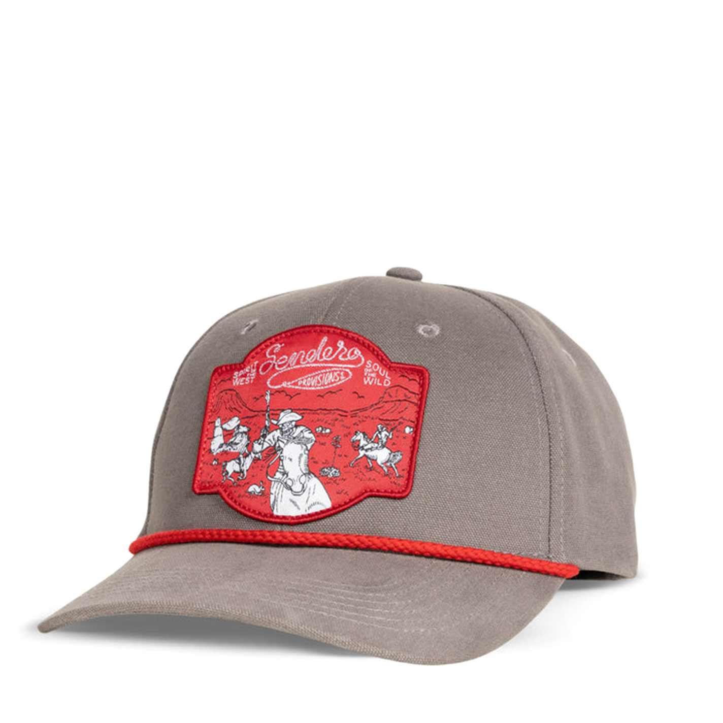 Sendero Provisions Co. Men's Gray & Red Skeleton Logo Patch Cap - Image 1