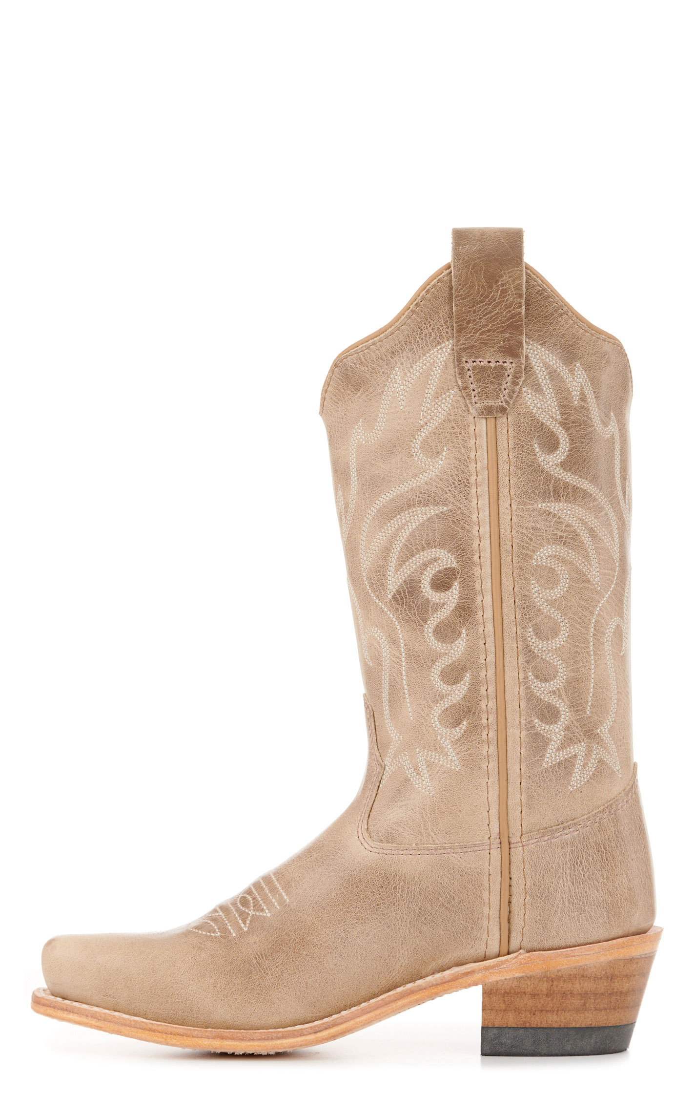Old West Kids' Khaki Tan Snip Toe Cowboy Boots - Image 1