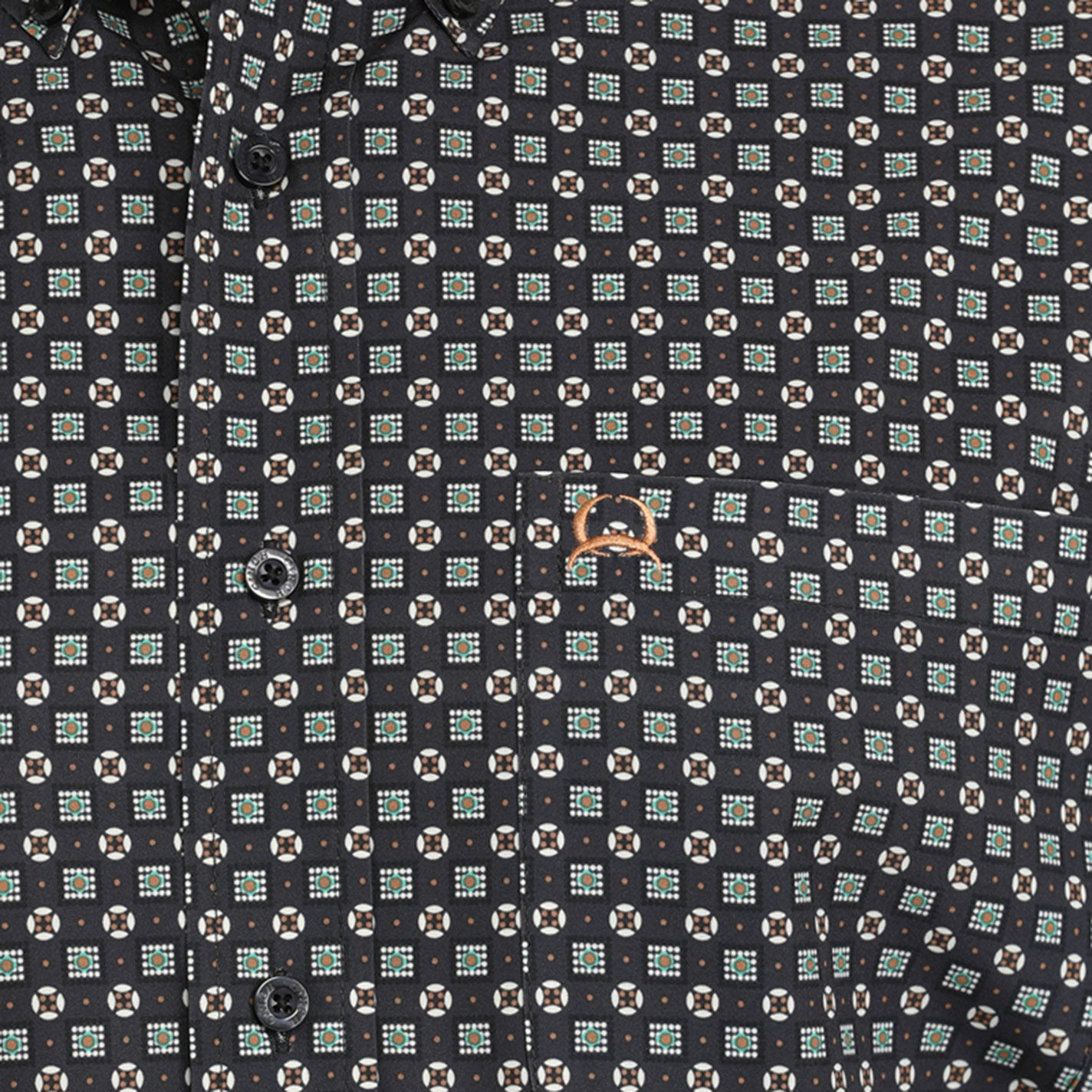 Cinch Men's ArenaFlex Black & Sea Green Geo Western Shirt - Image 1