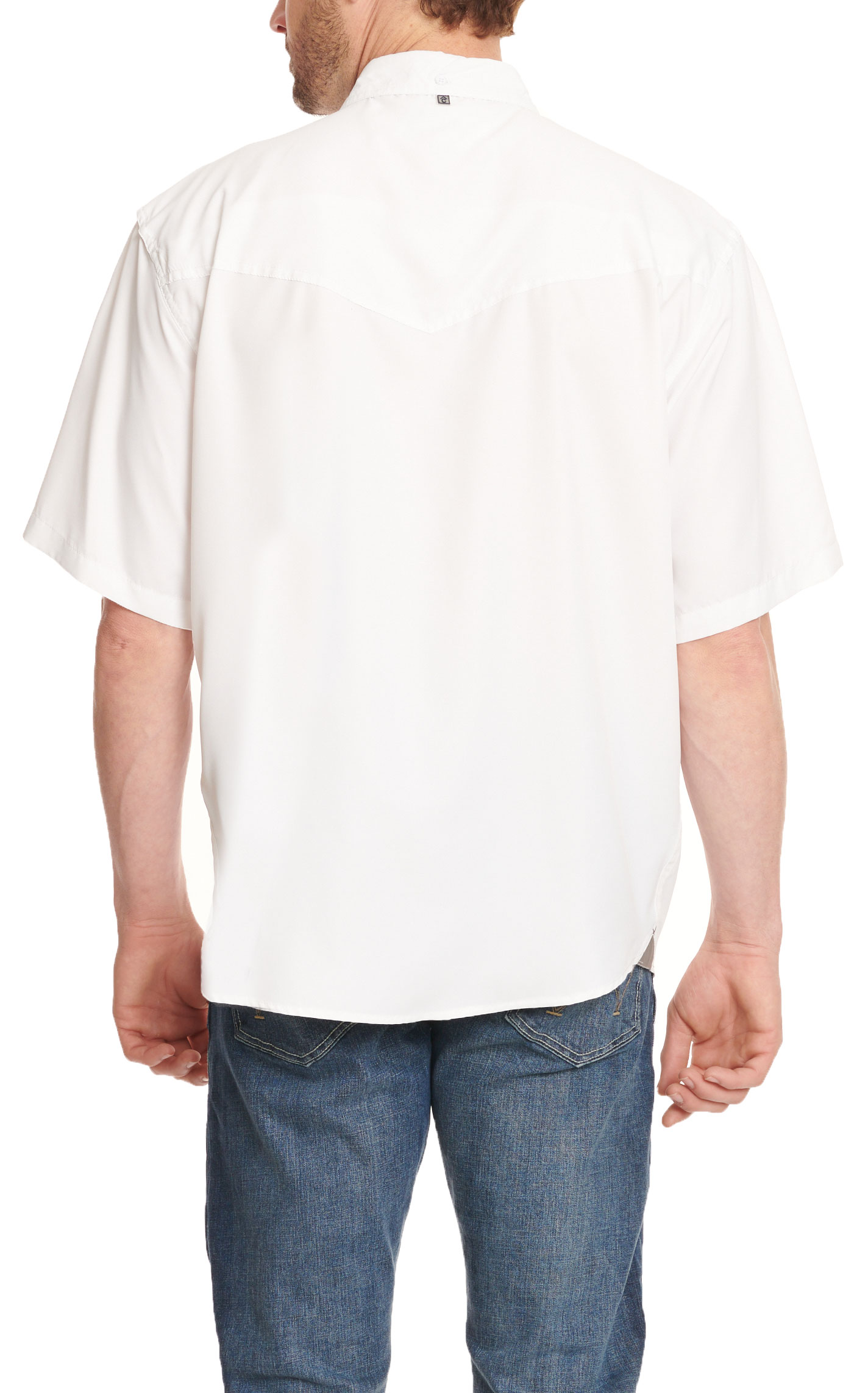 Rafter C Outdoors Men's White Short Sleeve Fishing Shirt - Image 1