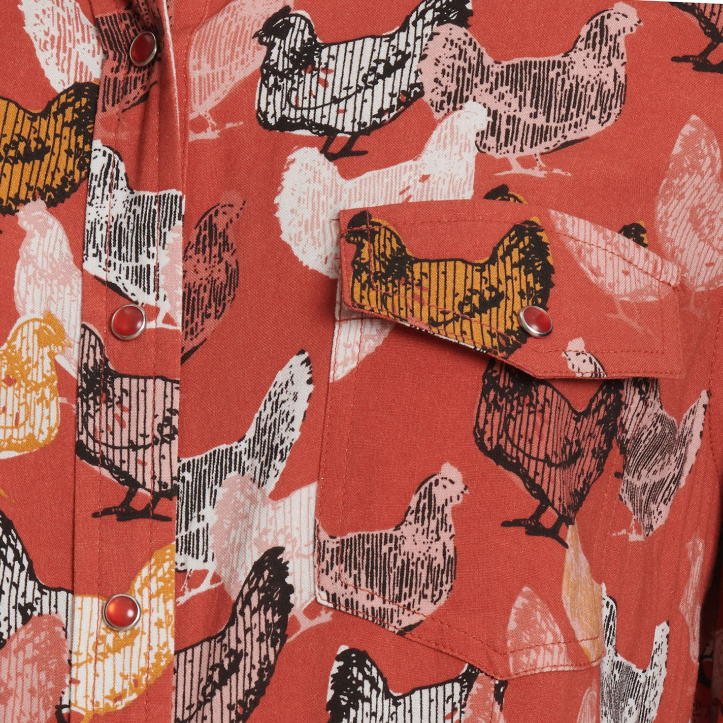 Cotton & Rye Women's Tangerine Hens Print Top - Image 1