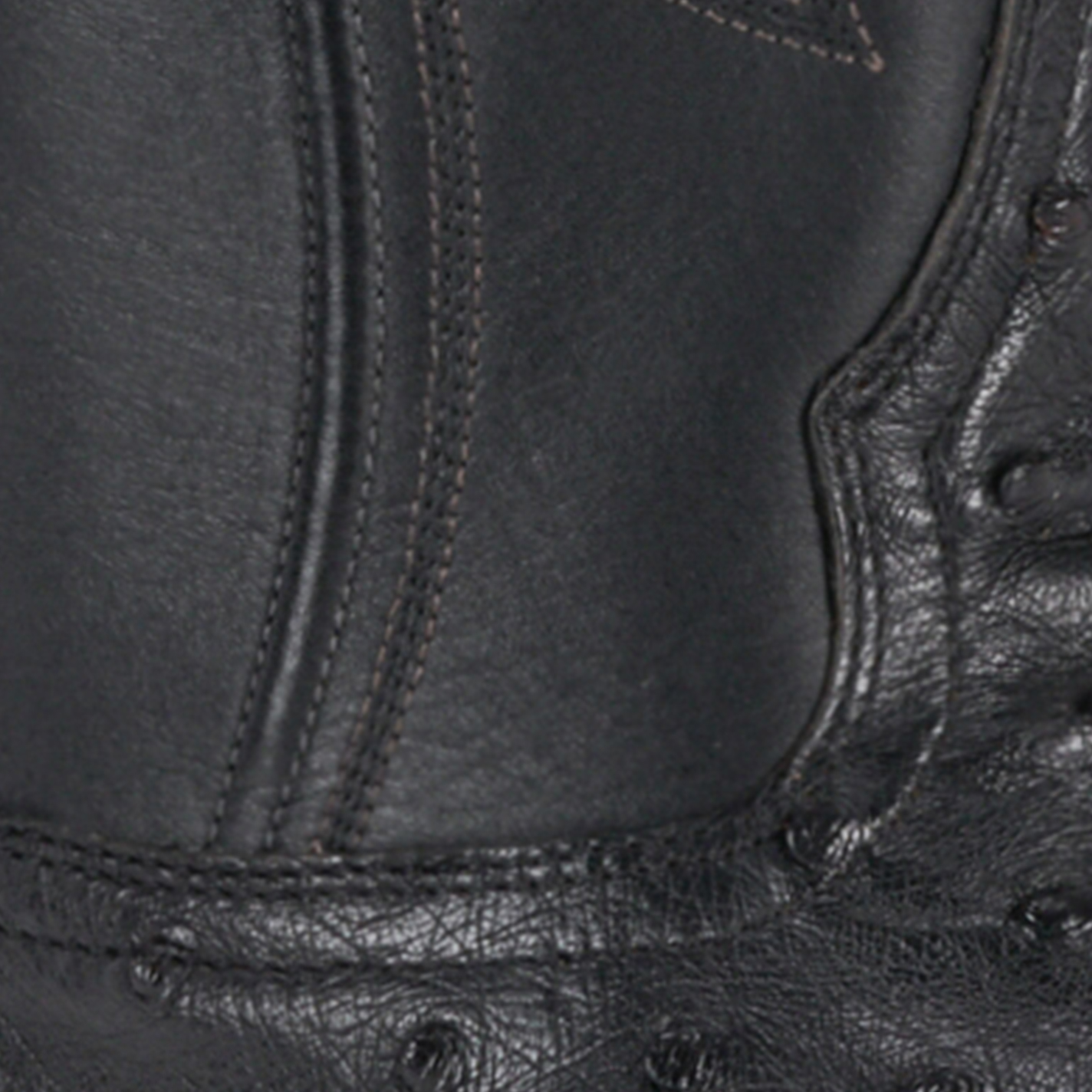 JRC & Sons Men's Jose Full Quill Ostrich Round Toe Exotic Cowboy Boot in Black - Image 1