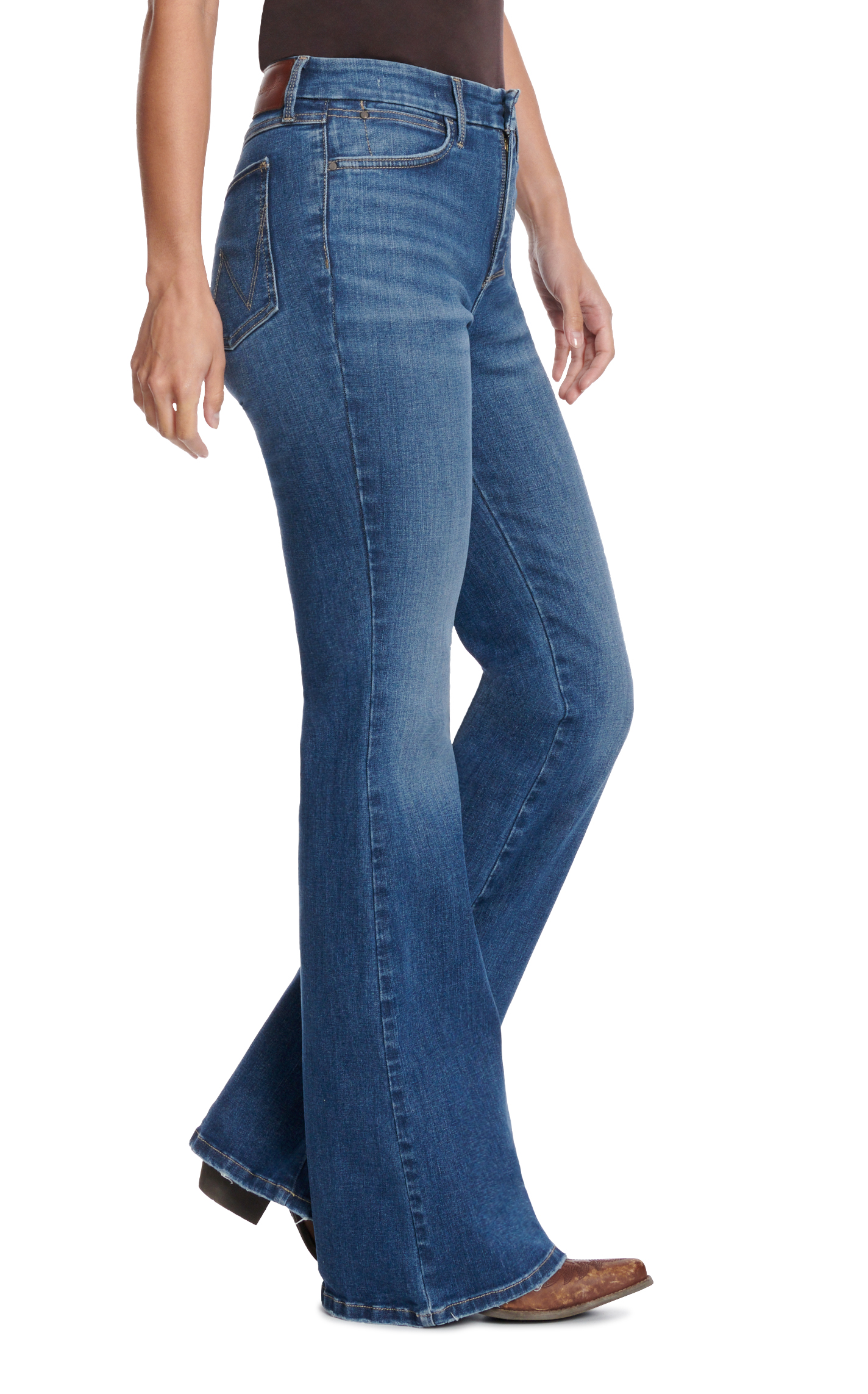 Wrangler Women's Medium Wash Lily Bespoke Flare Leg Jeans - Image 1