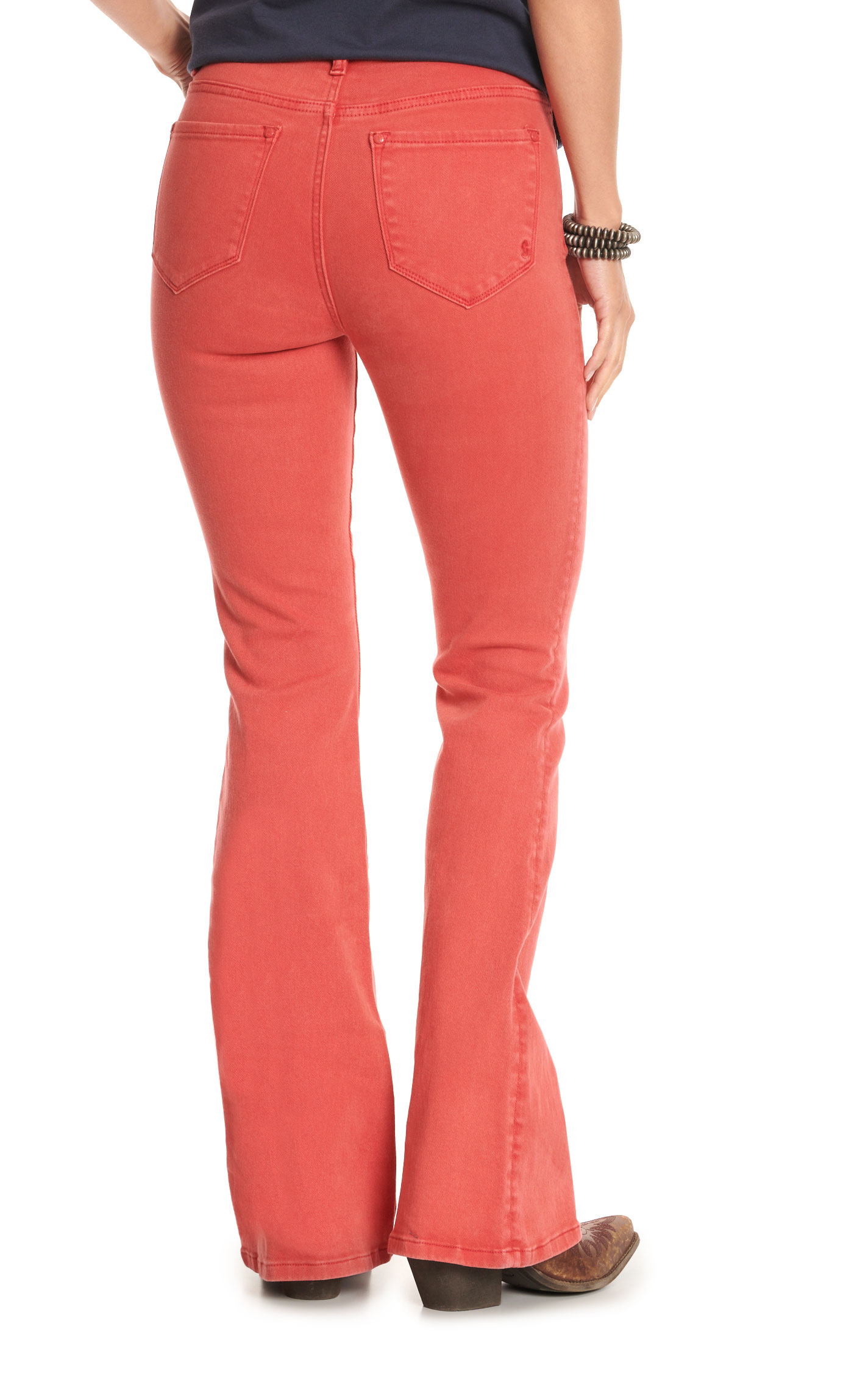 Rockin' C Women's Cranberry Red High Rise Flare Leg Jeans - Image 1
