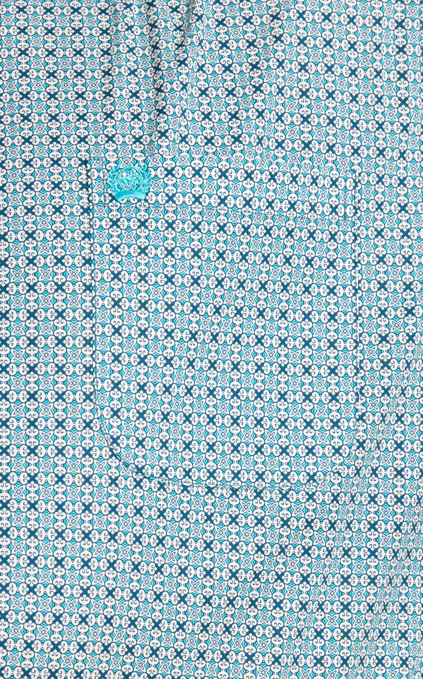 Cinch Men's Turquoise & Navy Geo Print Western Shirt - Image 1