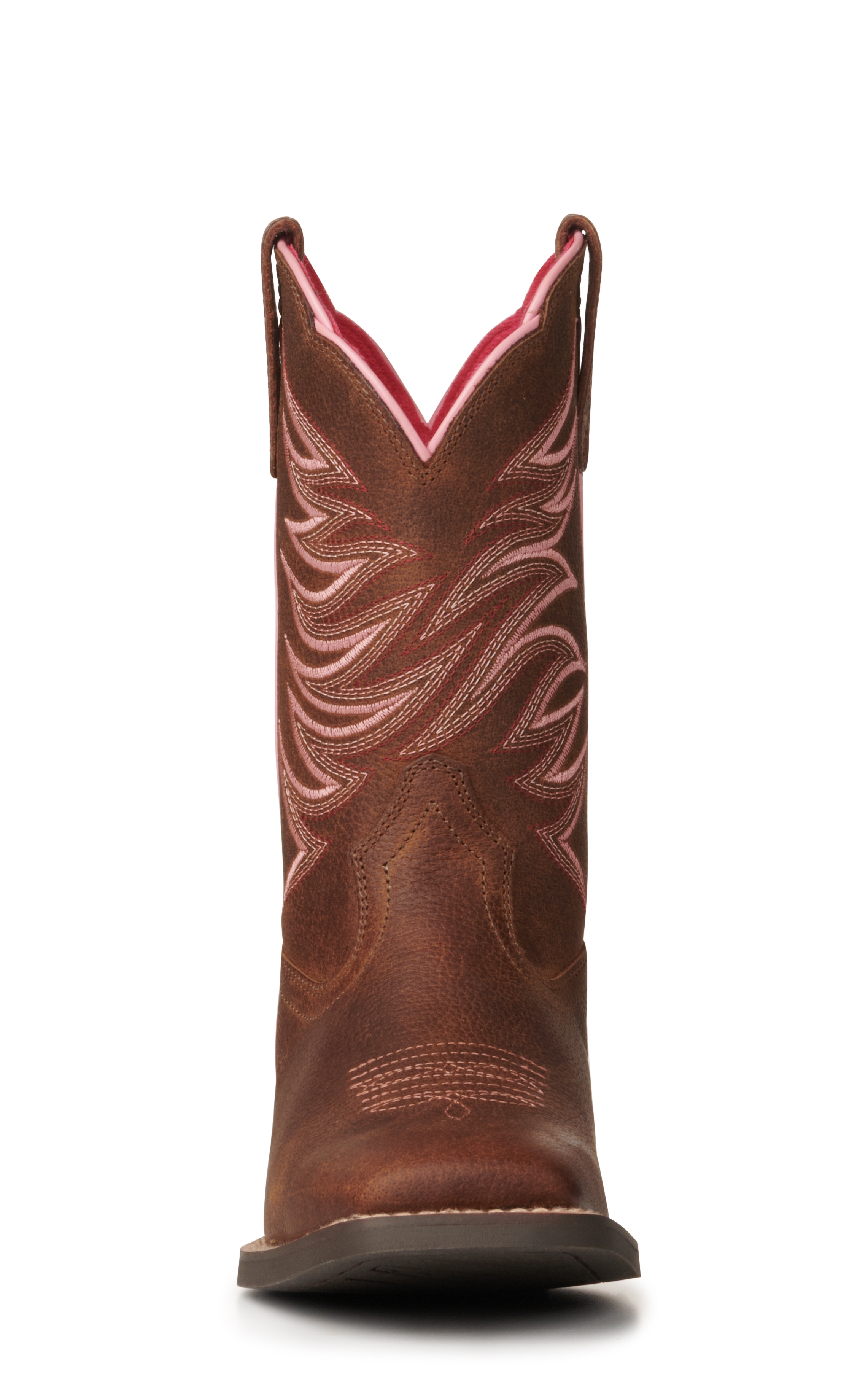 Ariat Youth Firecatcher Rowdy Brown Wide Square Toe Cowboy Boots - Image 1