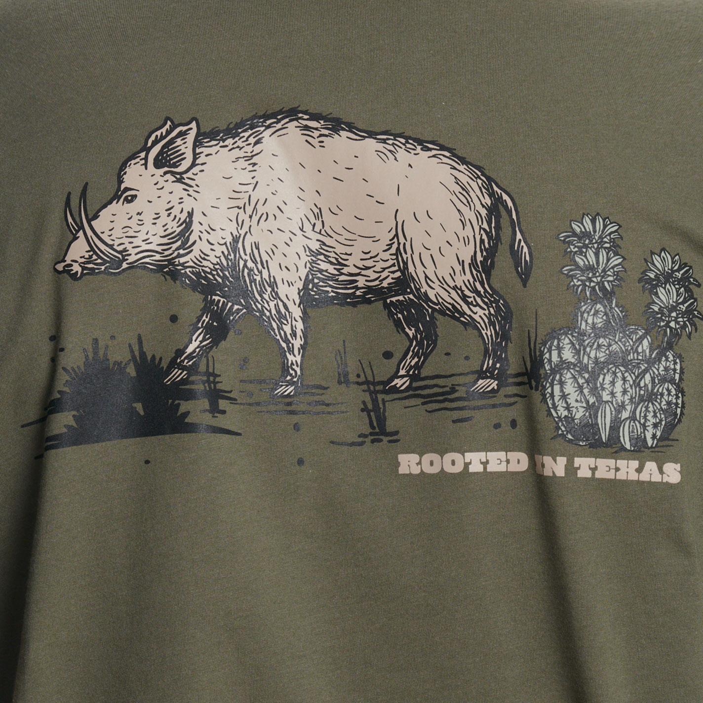 Hooey Men's Army Green Javelina Graphic T-Shirt - Image 2