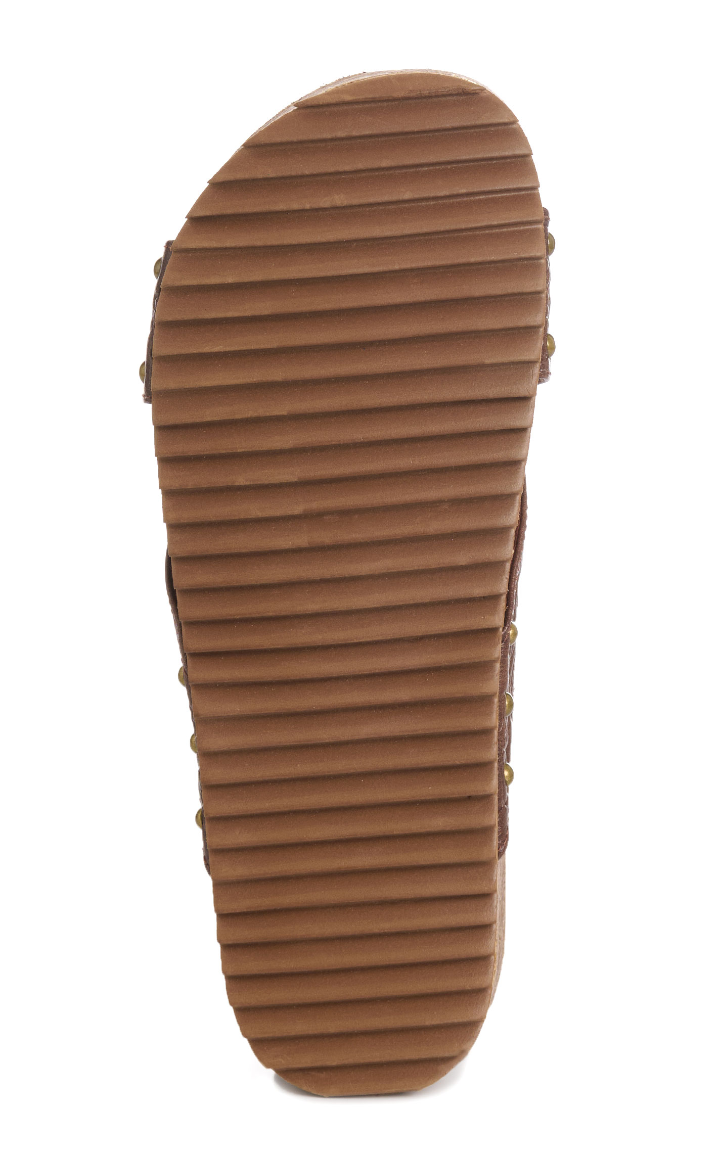 Very G Women's Brown Jaycee Embossed Faux Leather Slip-on Sandals - Image 1
