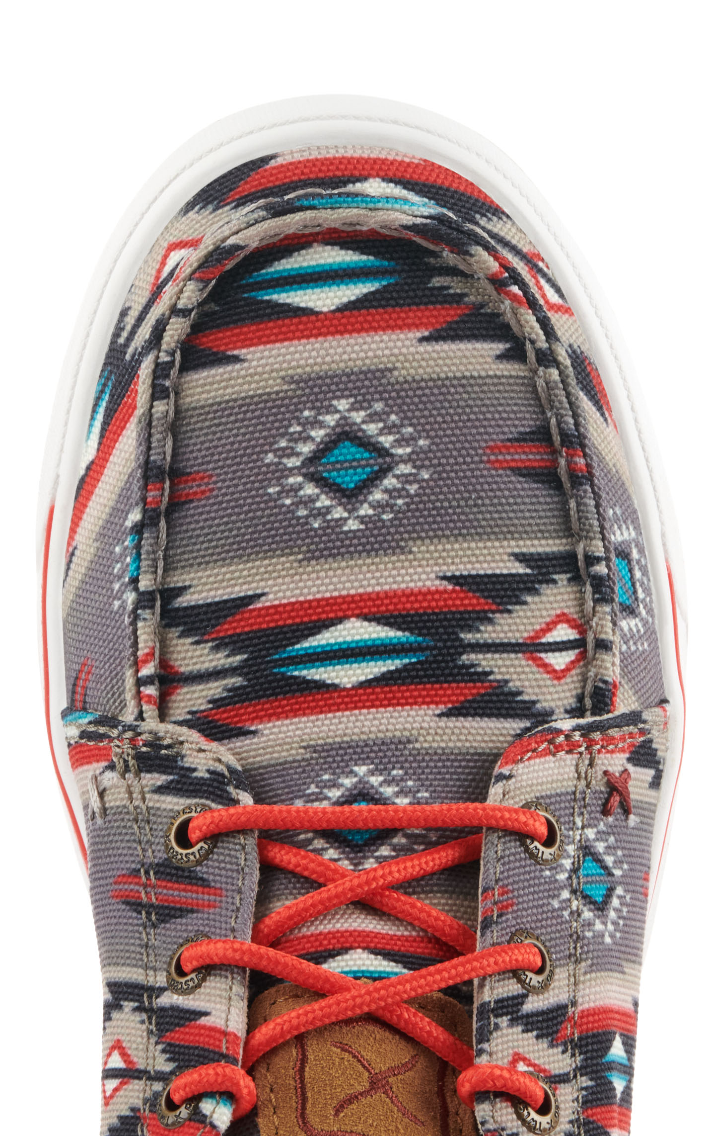 Twisted X Women's Kicks Red and Gray Aztec Print Lace Up Casual Shoes - Image 1