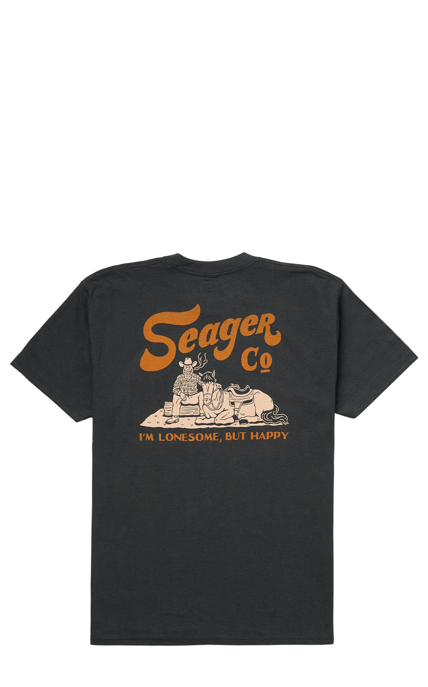 Seager Men's Lonesome Black Graphic T-Shirt - Image 1