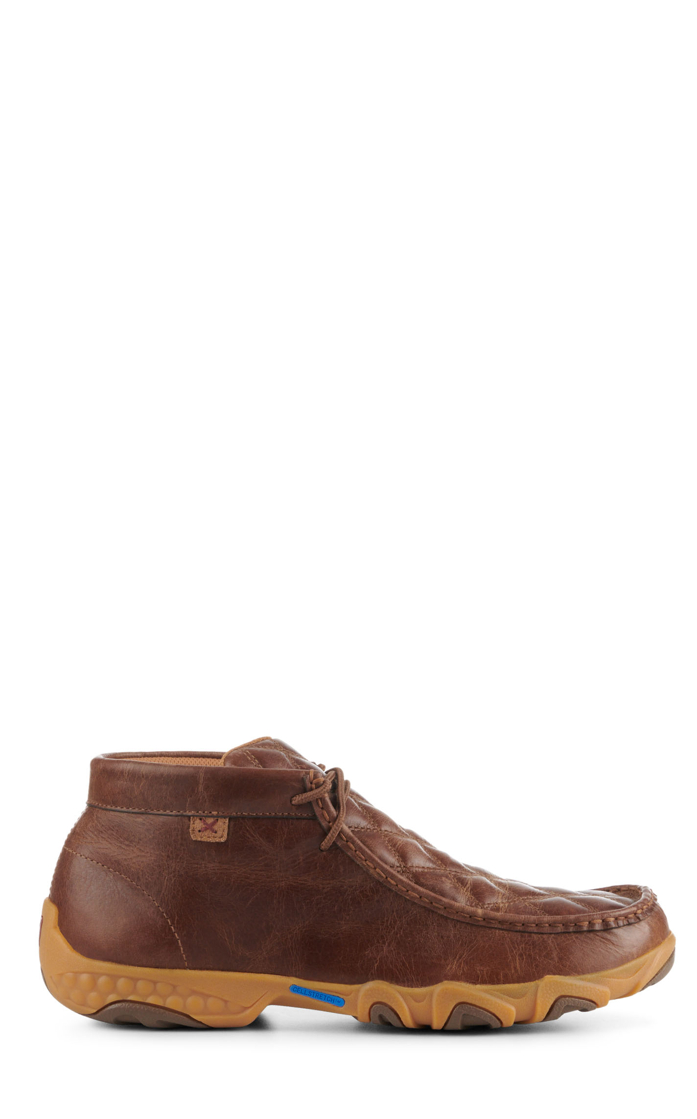 Twisted X Men's Cognac Brown Quilted Driving Moc Casual Shoes - Image 1
