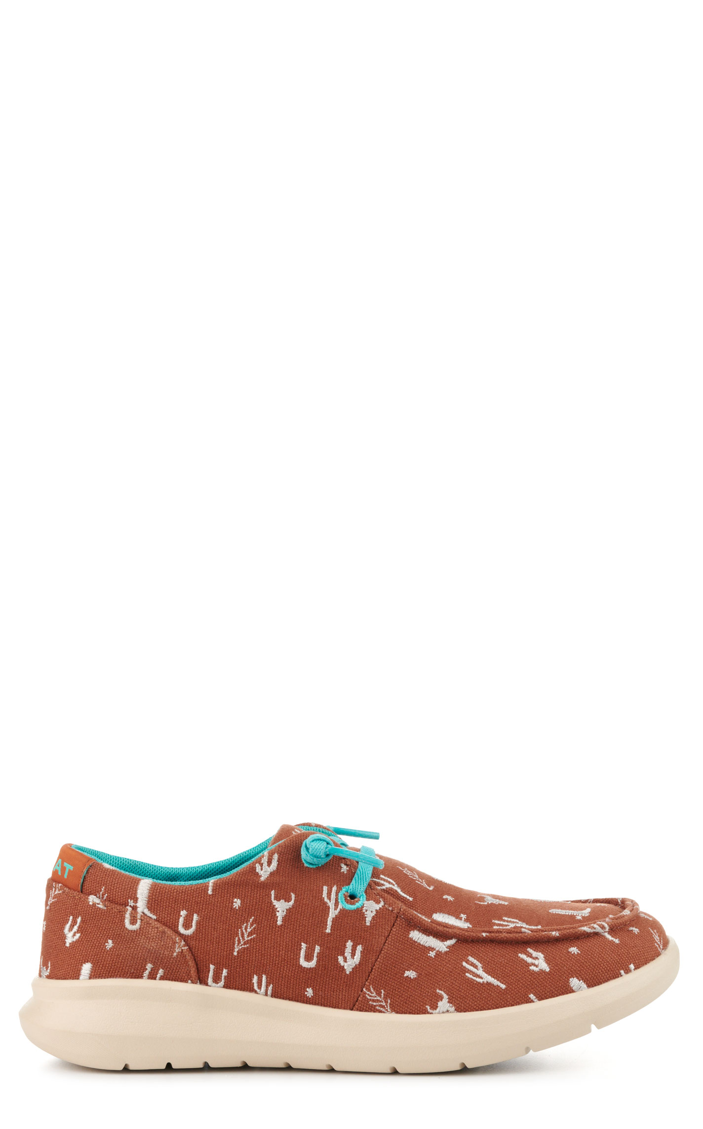 Ariat Women's Hilo Sorrel Western Icons Embroidery Canvas Lace Up Casual Shoes - Image 1