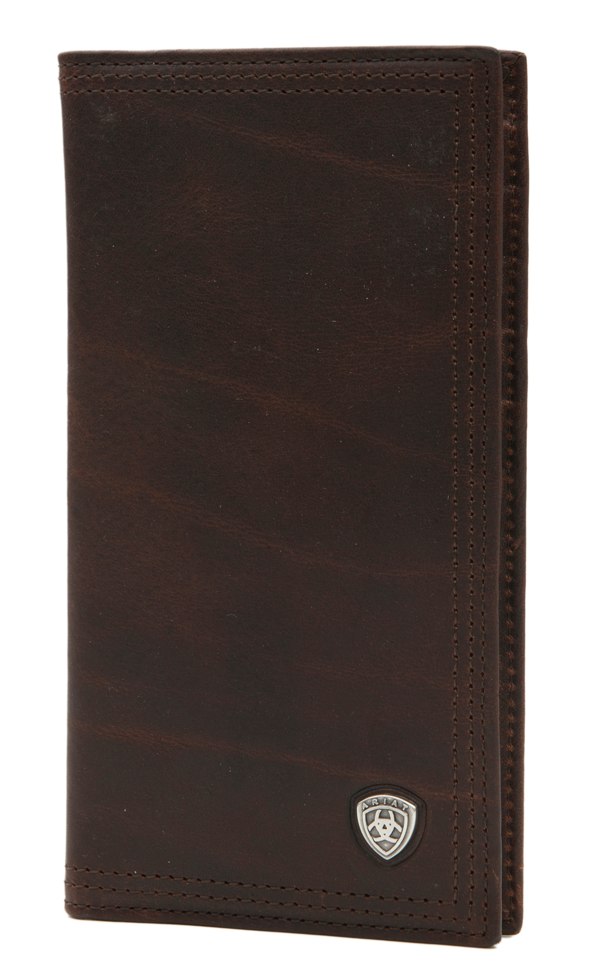 Ariat Performance Work Dark Copper Leather Checkbook / Rodeo Wallet - Image 1