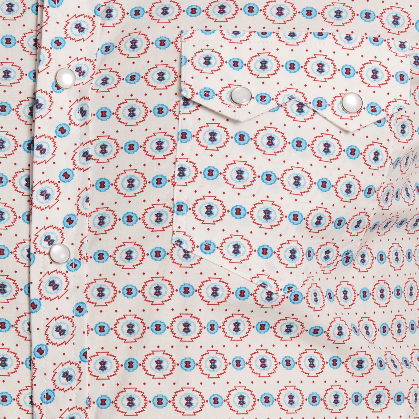 Rock & Roll Denim Men's Cream Aztec Geo Western Shirt - Image 1