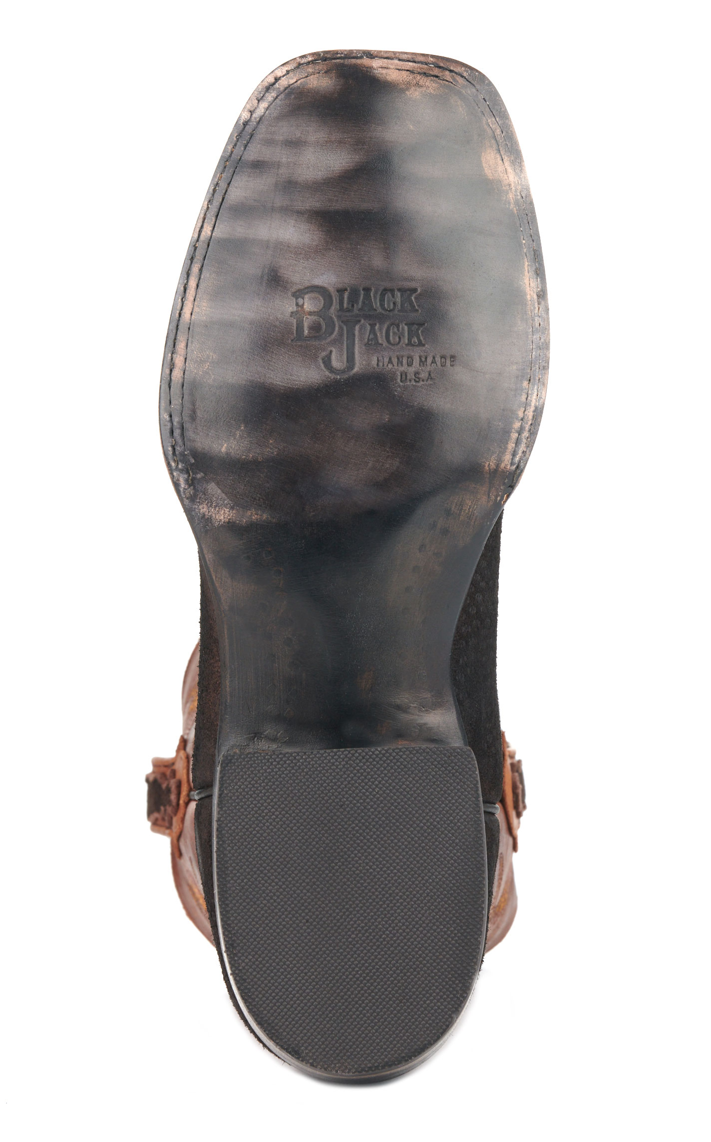 Black Jack Men's Burnished Peanut and Chocolate Capybara Wide Square Toe Exotic Cowboy Boots - Image 1