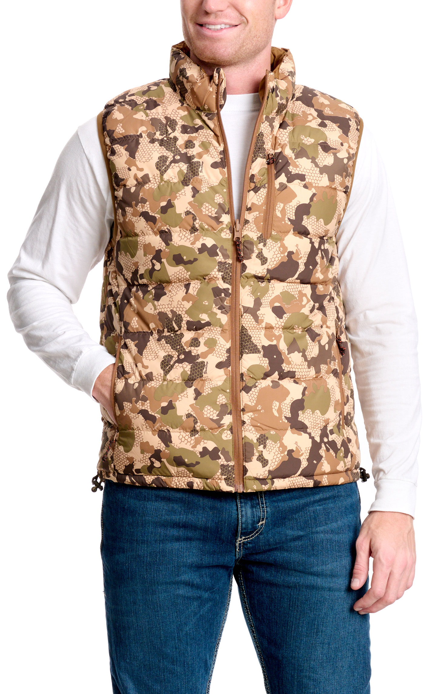 Duck Camp Men's Pintail Camo Reversible Dry-Down Vest - Image 1