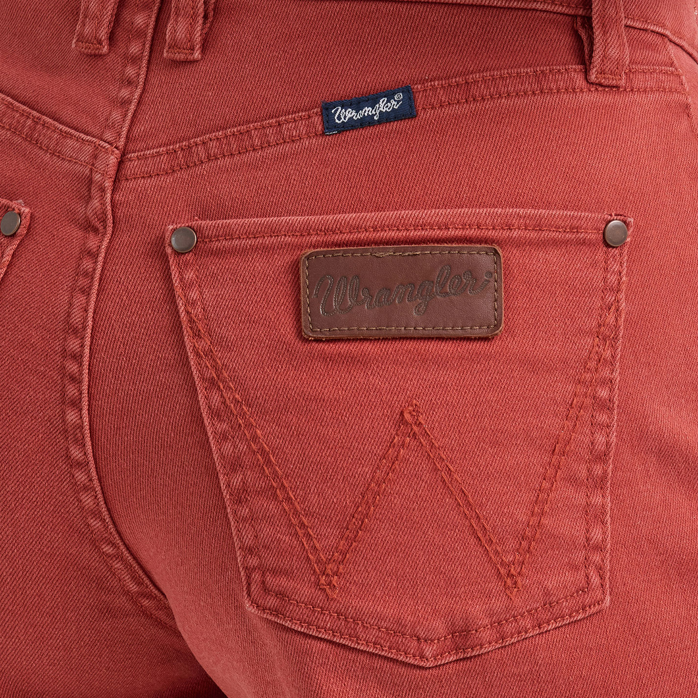 Wrangler Retro Women's Bailey Rust-Red Cut-Off Jean Shorts - Image 1
