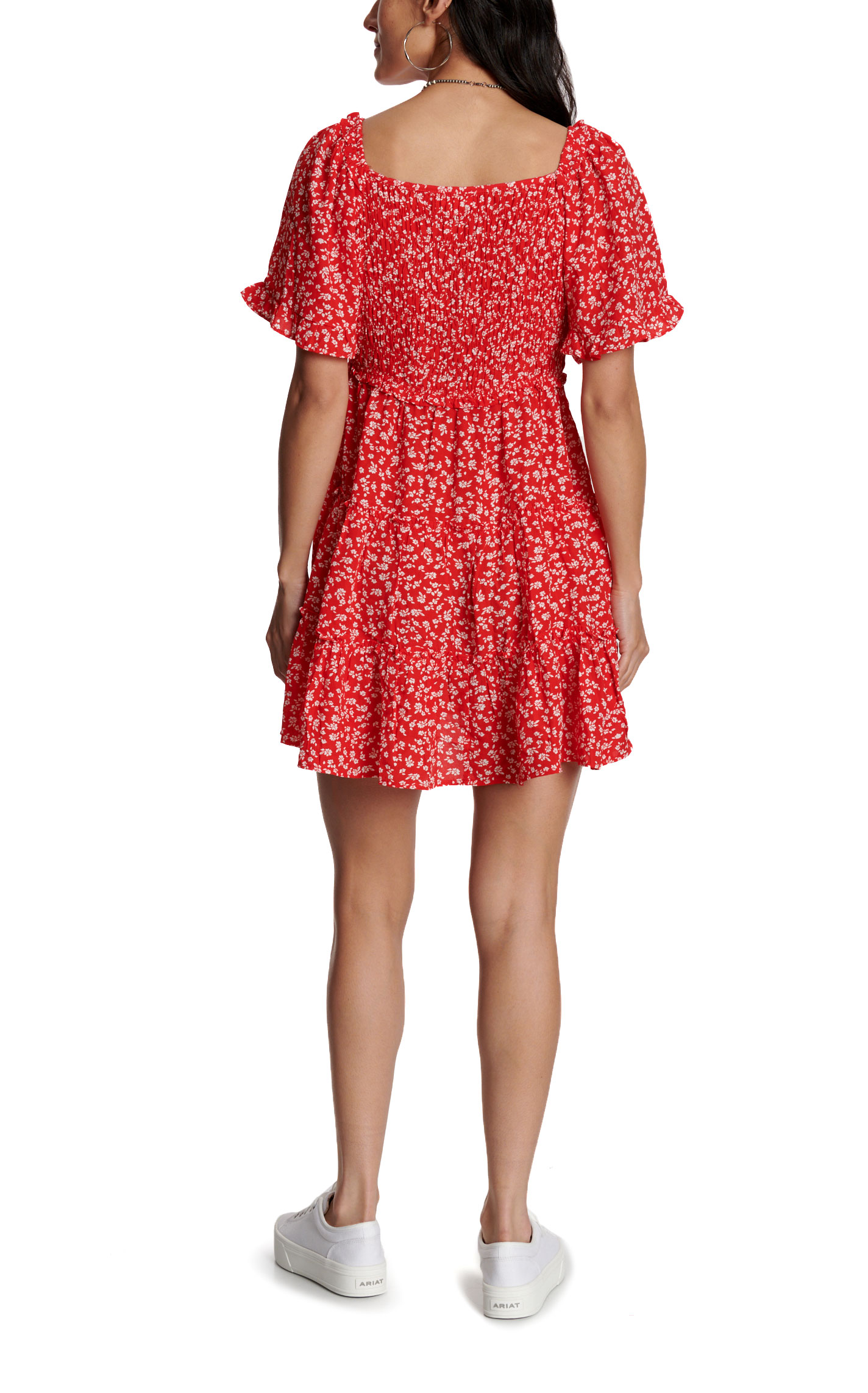 Yura Women’s Red & White Floral Dress - Image 1