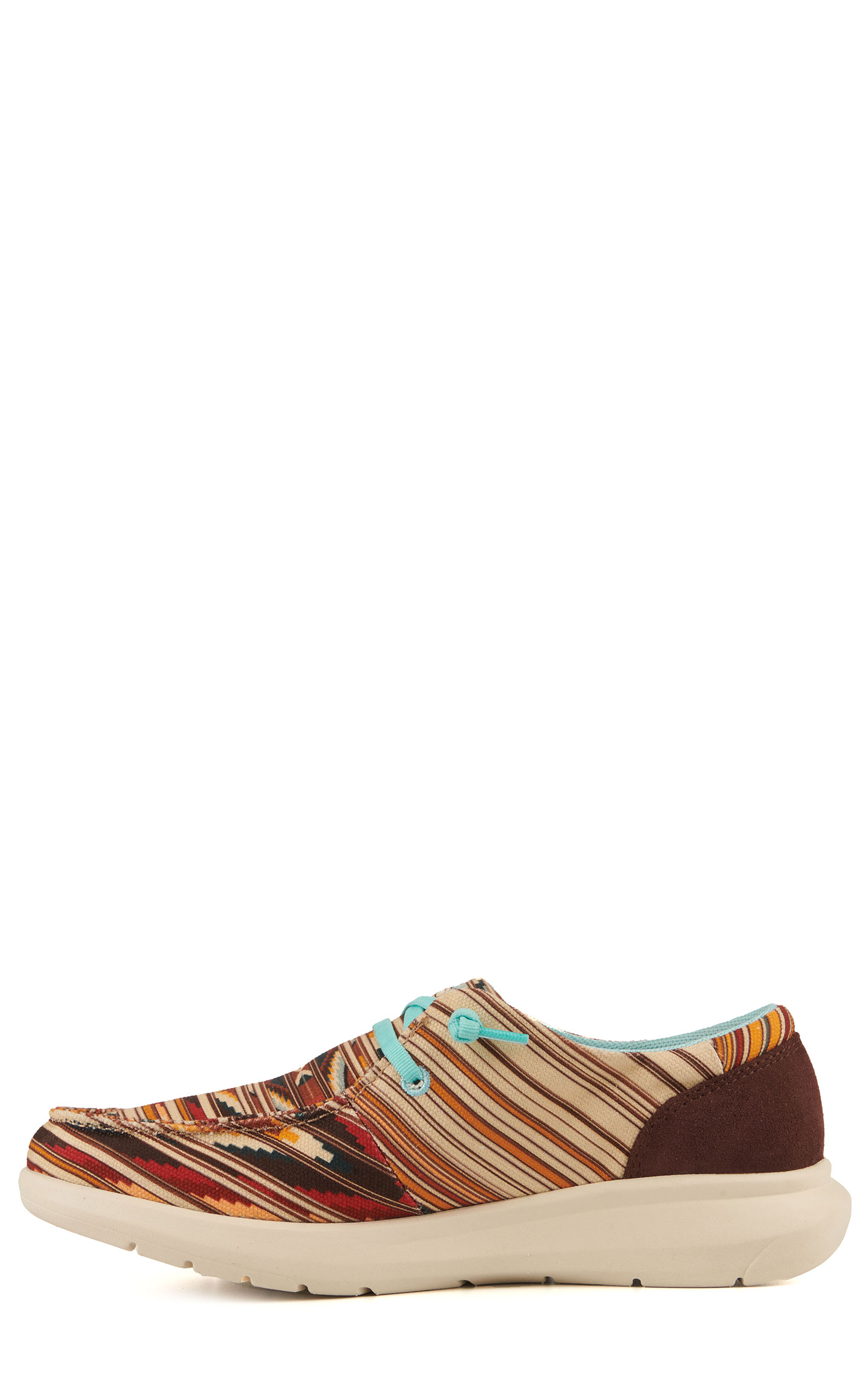 Ariat Women's Hilo Chimayo Tan Santa Fe Print Canvas Lace Up Casual Shoes - Image 1