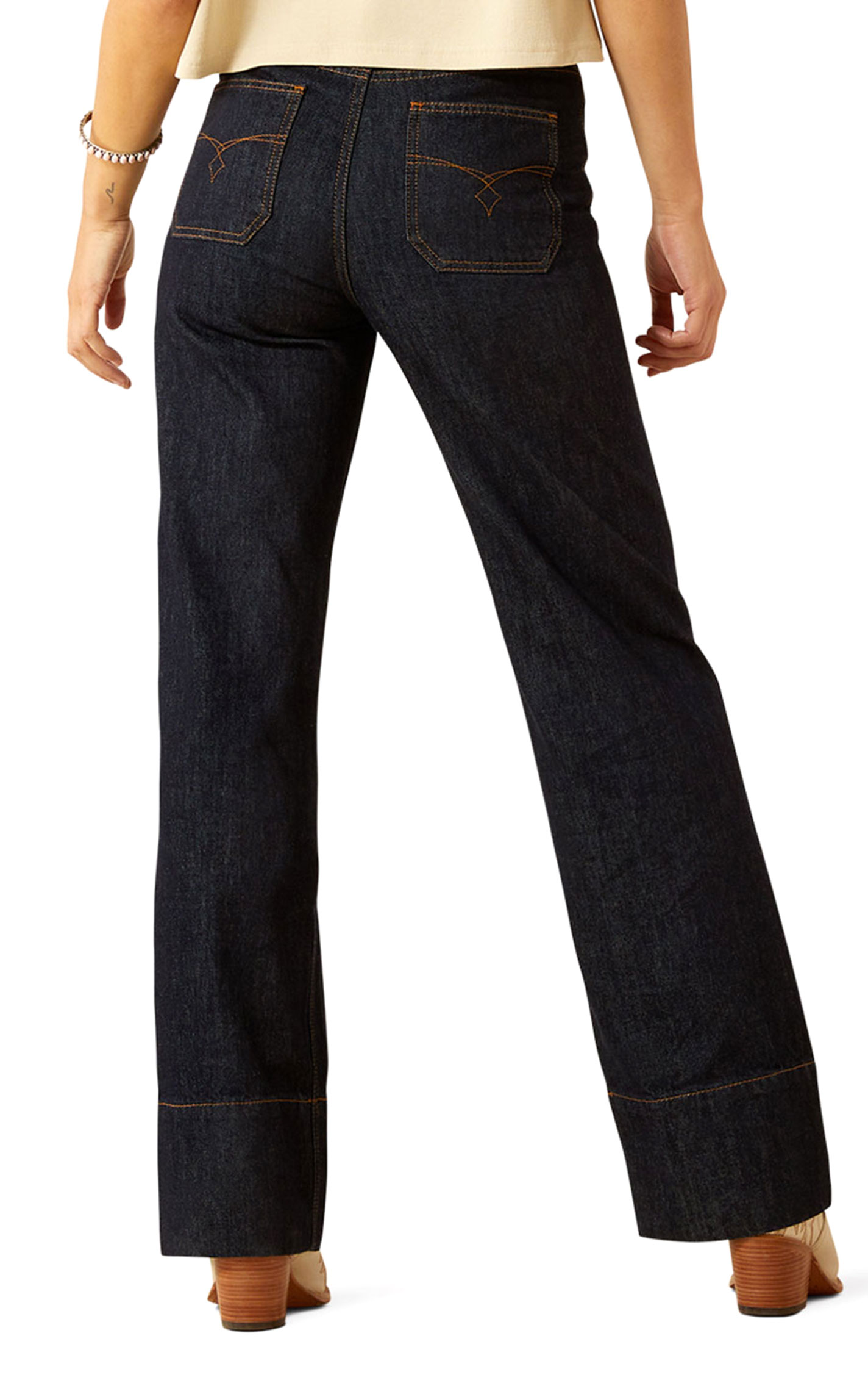Ariat Women's Tomboy Dark Wash Ultra High Rise Wide Leg Jeans - Image 1