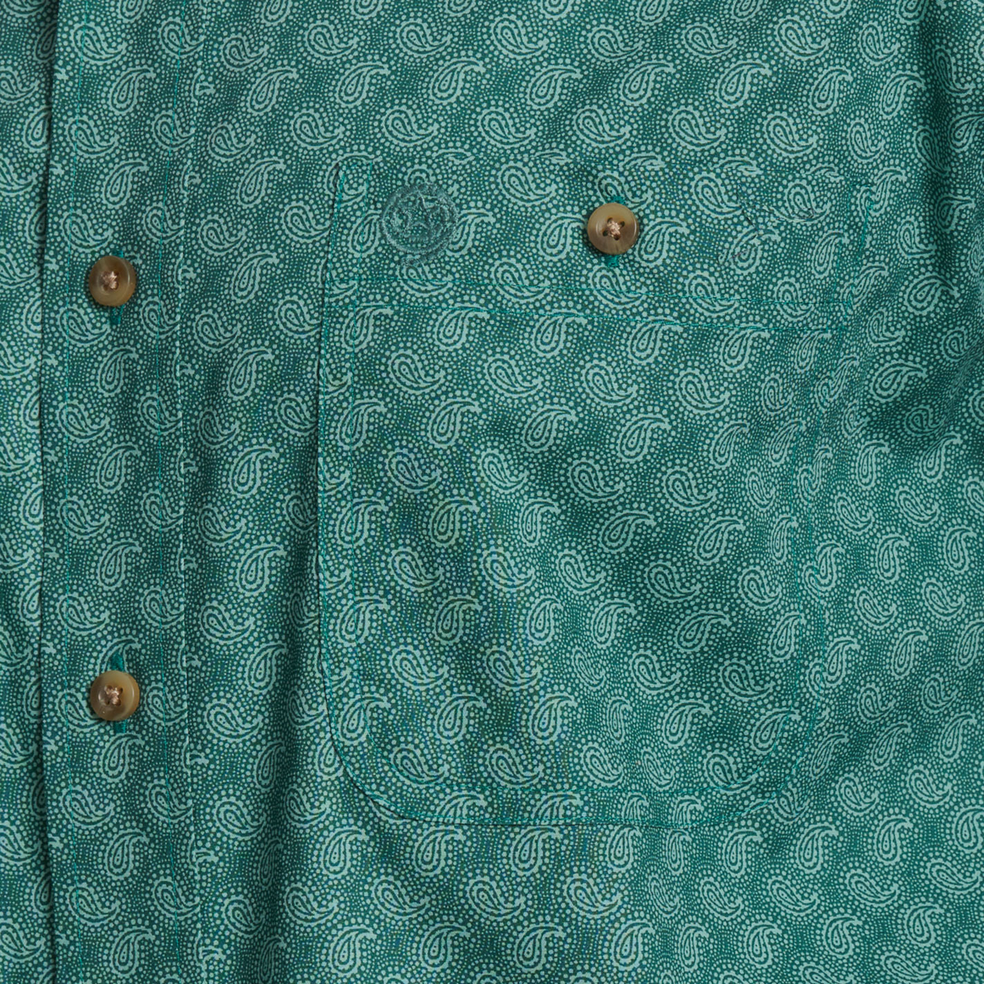 Wrangler Men's George Strait Collection Turquoise Paisley Print Western Shirt - Image 1