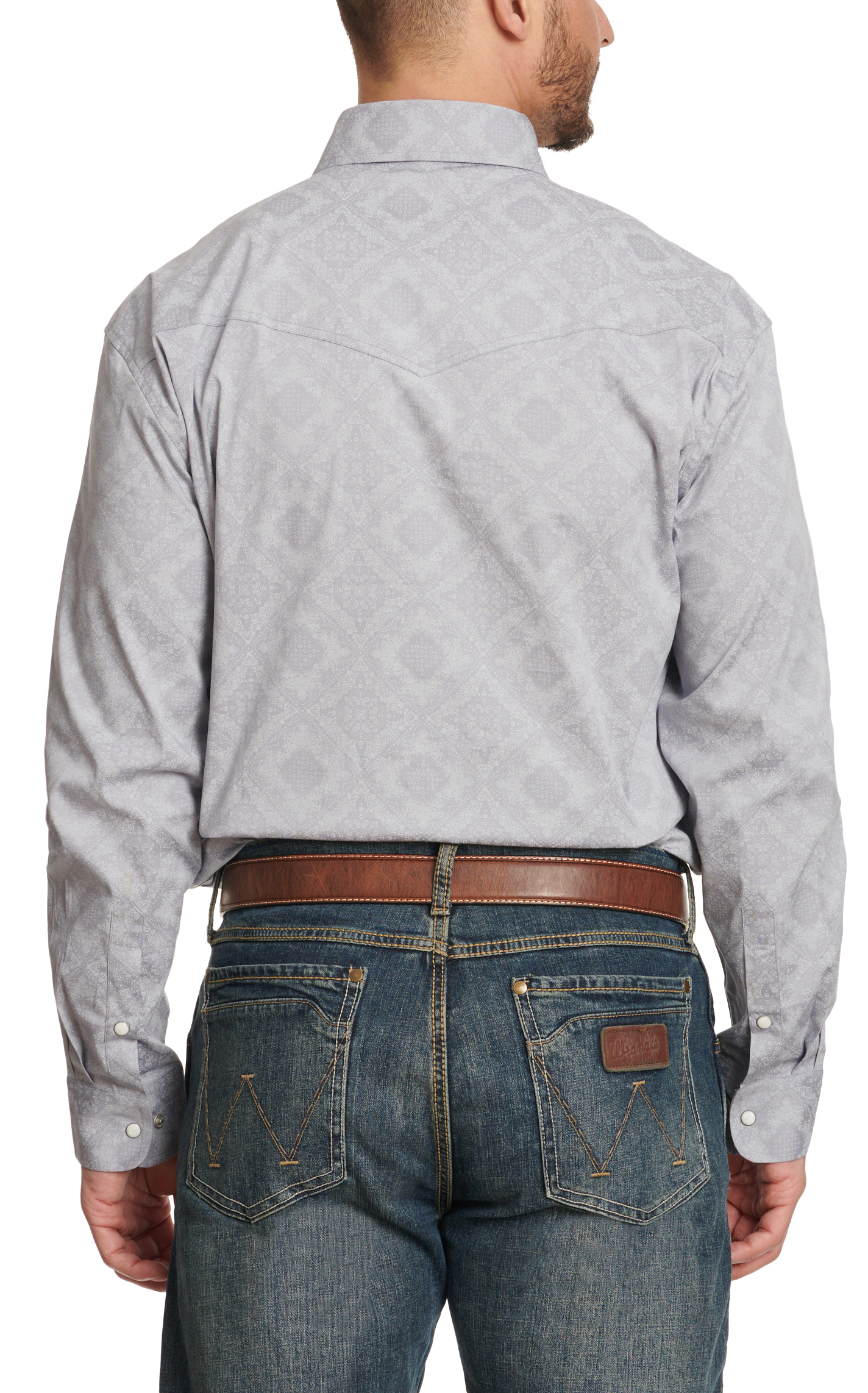 Rafter C Men's ProFlex45 Gray Bandana Paisley Long Sleeve Western Shirt - Image 1