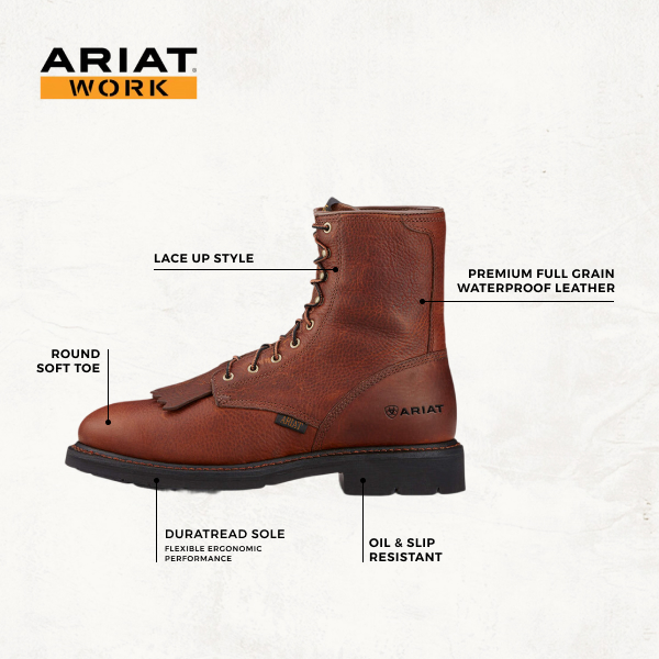 Ariat Men's Cascade Sunshine Waterproof Round Toe Lace Up Work Boot - Image 1