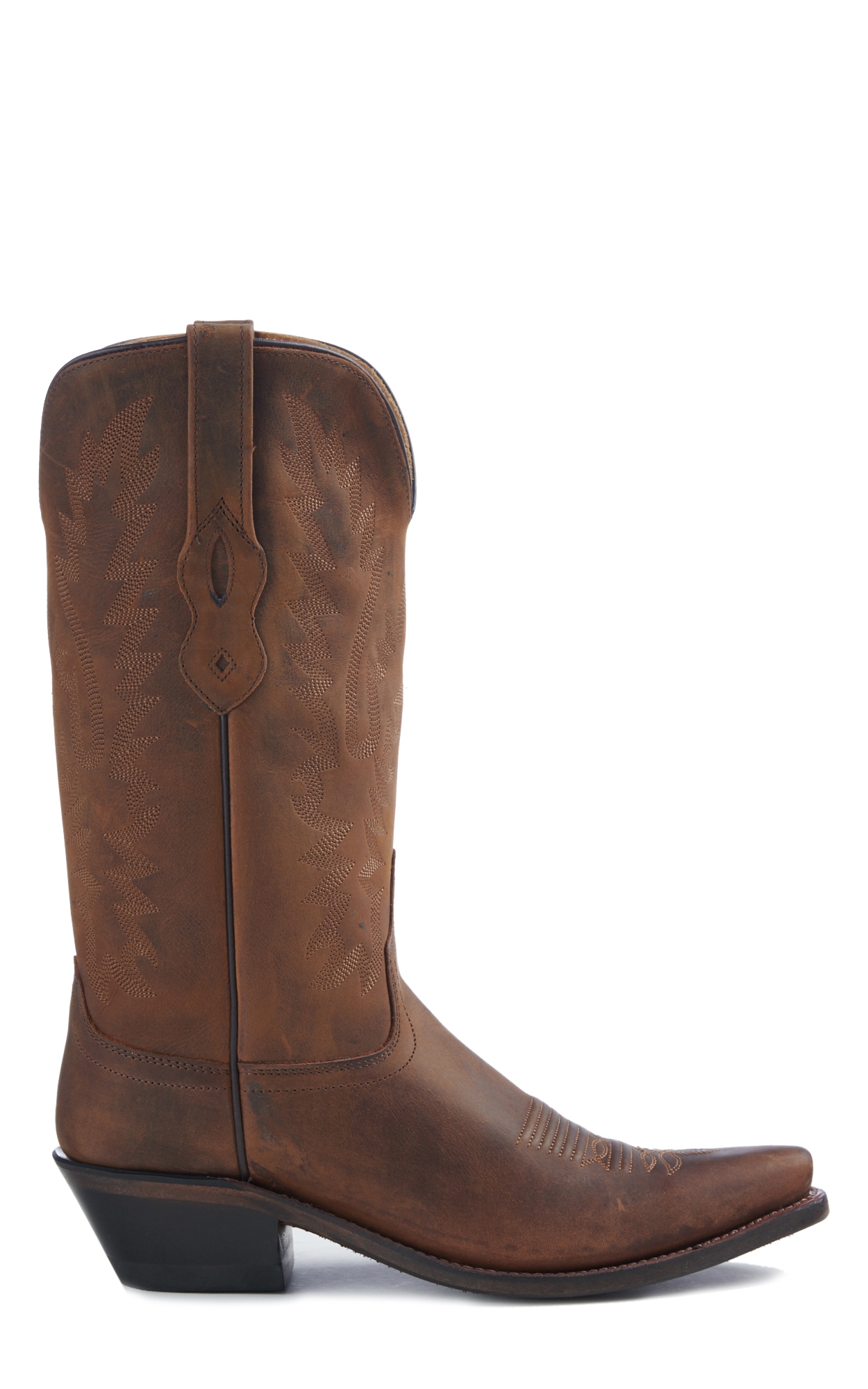 Old West Women's Distressed Brown Snip Toe Cowboy Boots - Image 1