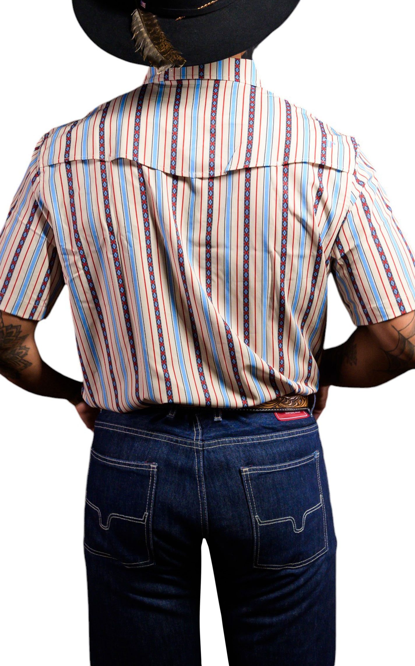 Ferrell Men's Cream & Colorful Striped Western Shirt - Image 2