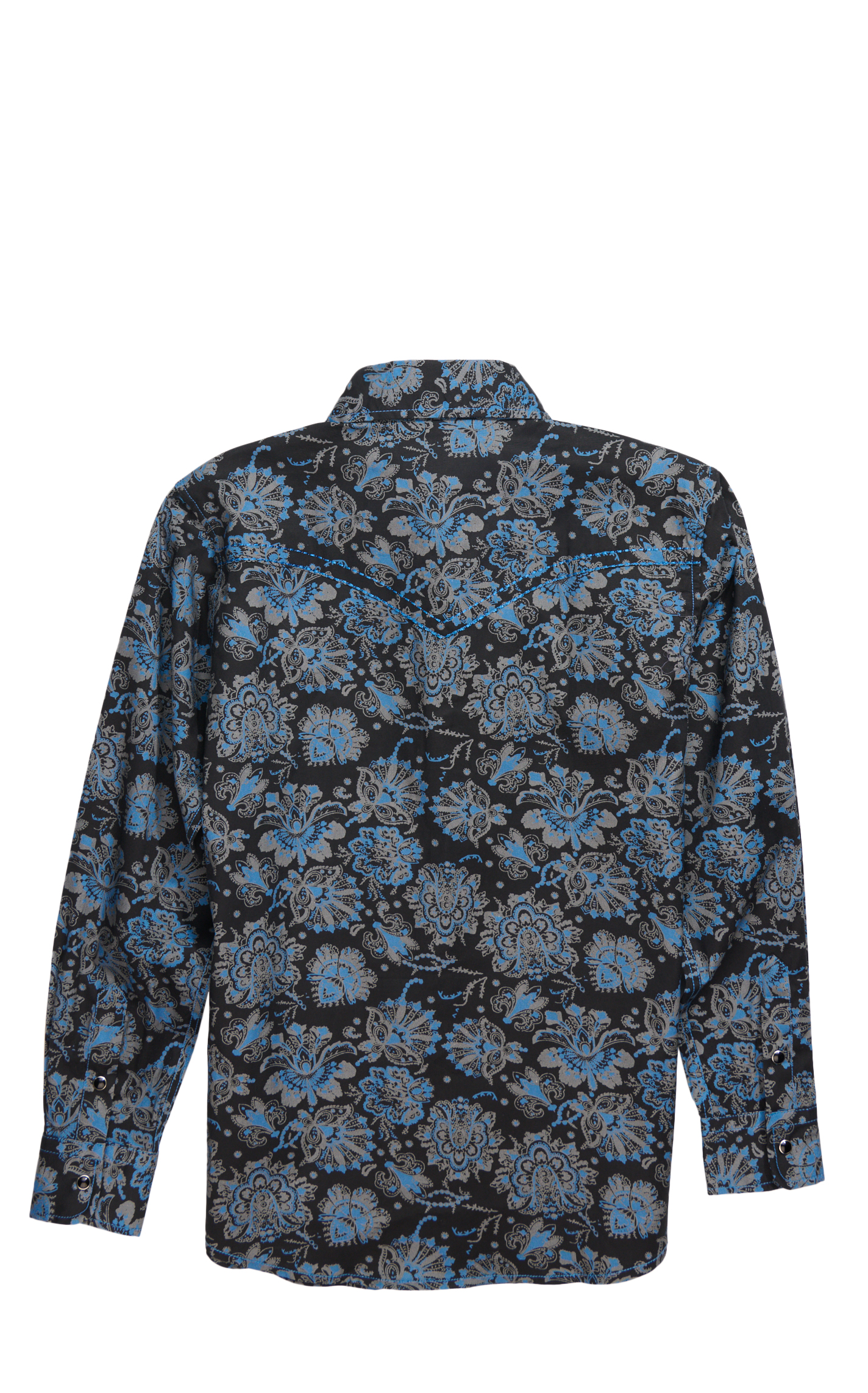 Cowboy Hardware Boy's Black & Peacock Paisley Print Western Shirt - Image 1