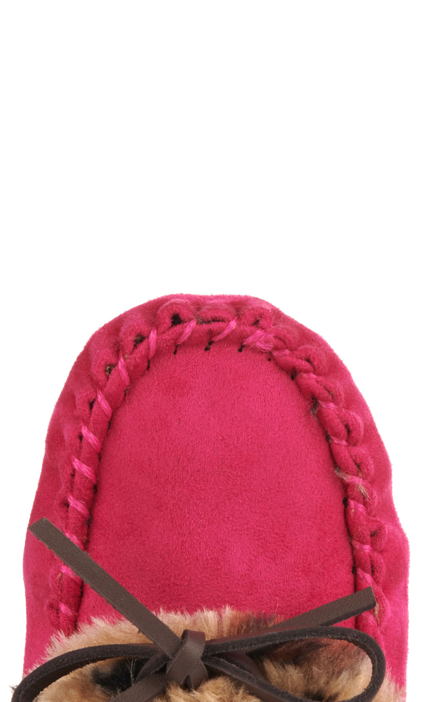 Blazin Roxx Girls Cher Hot Pink with Leopard Shearling Moccasin Slipper - Image 1