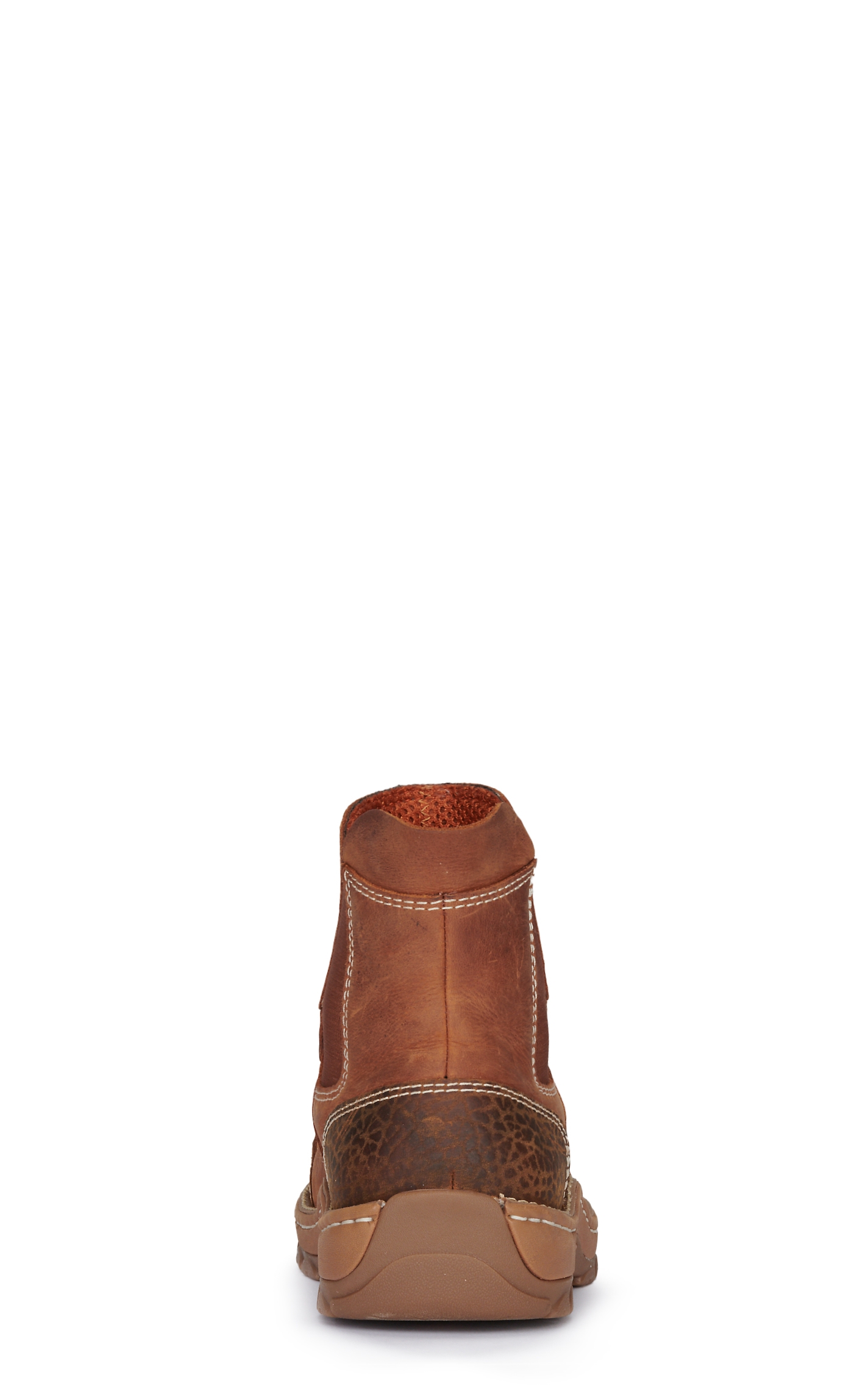 Justin Men's Stampede Light Duty Channing Brown Round Moc Toe Chelsea Work Boots - Image 1