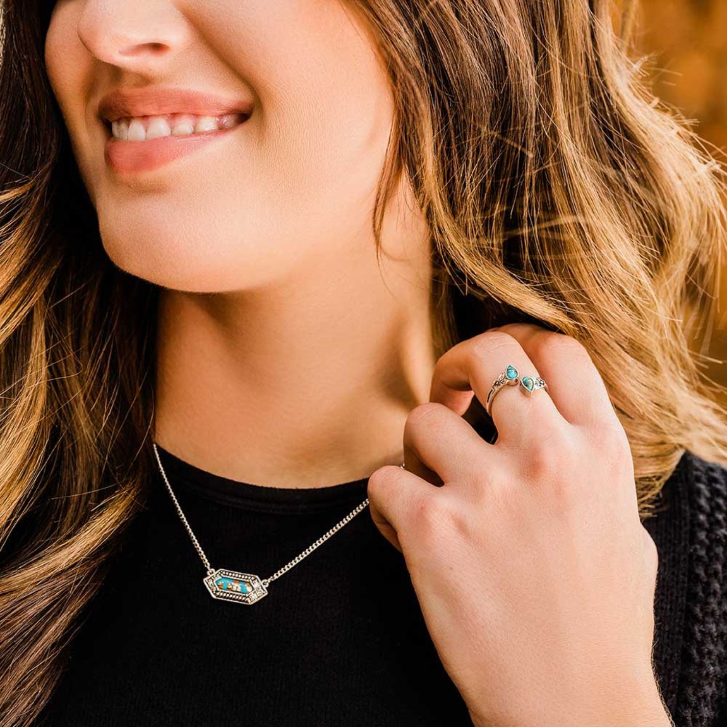 Montana Silversmiths Miners Cobalt Turquoise Necklace - Image 1