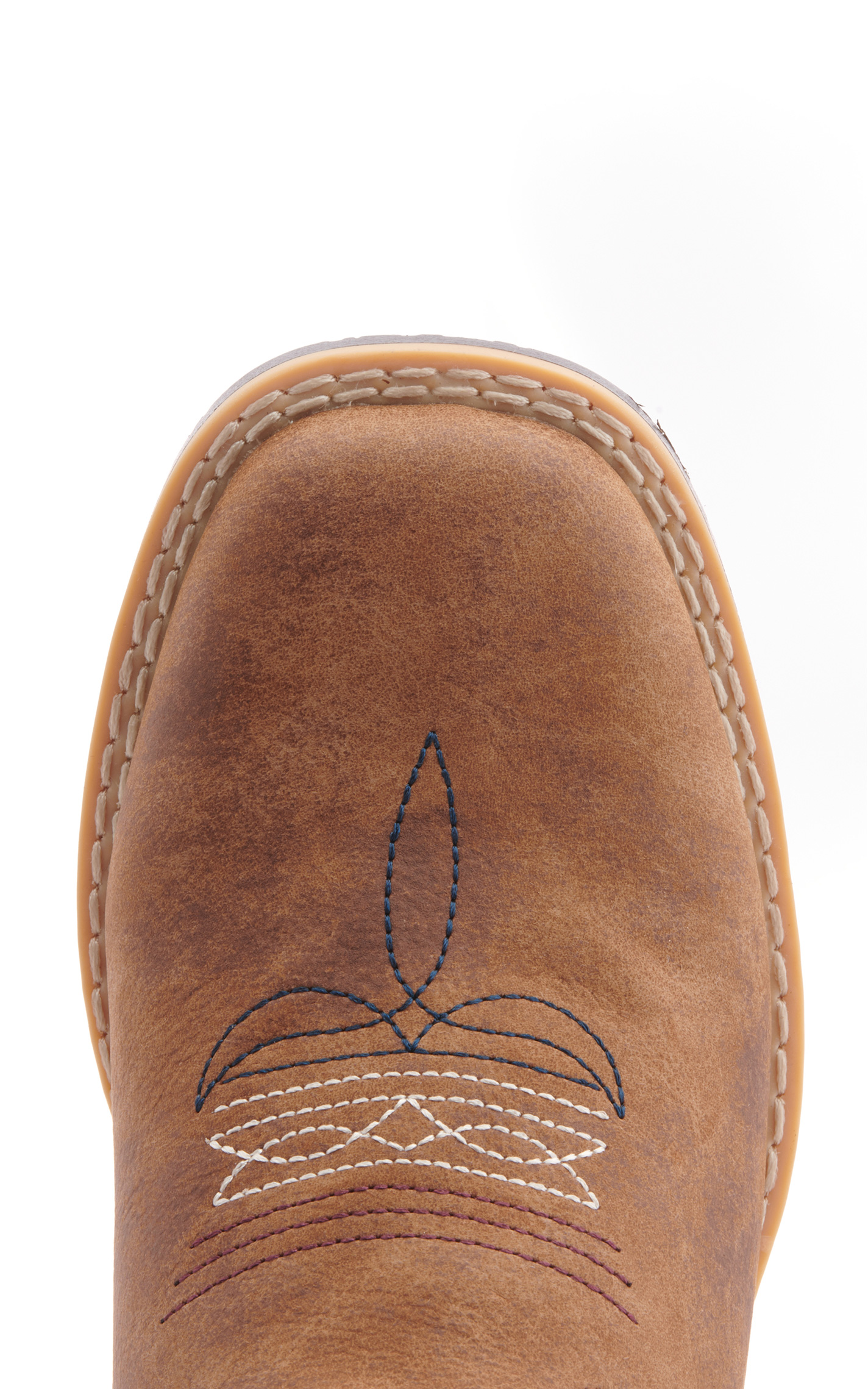 Twister Kids Brown and USA Flag Cowboy Square Toe Boots - Image 1
