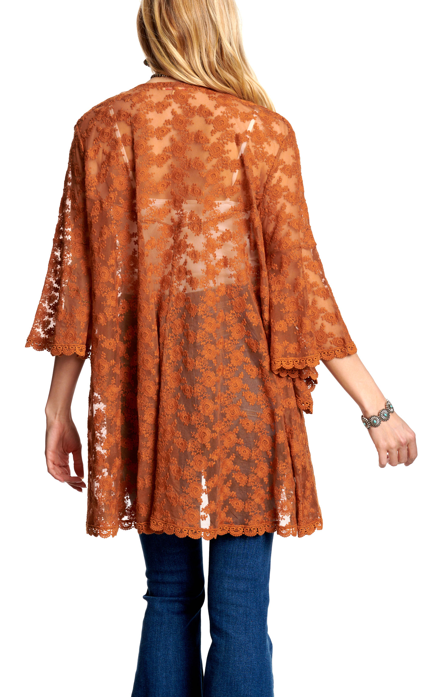 Magnolia Lane Women's Caramel Lace Cardigan  - Image 1