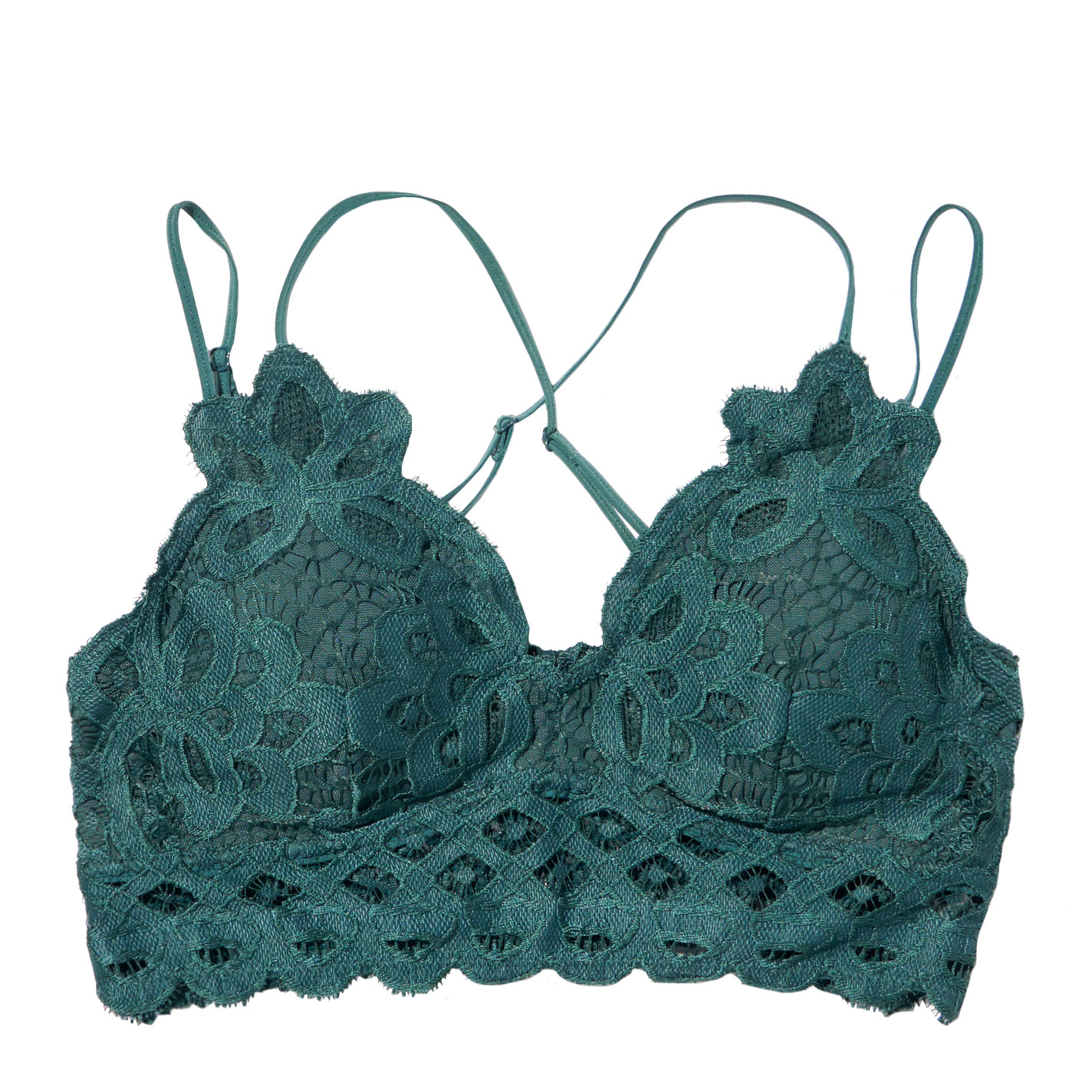 Wishlist Women's Teal Battenberg Lace Double Strap Bralette - Image 1
