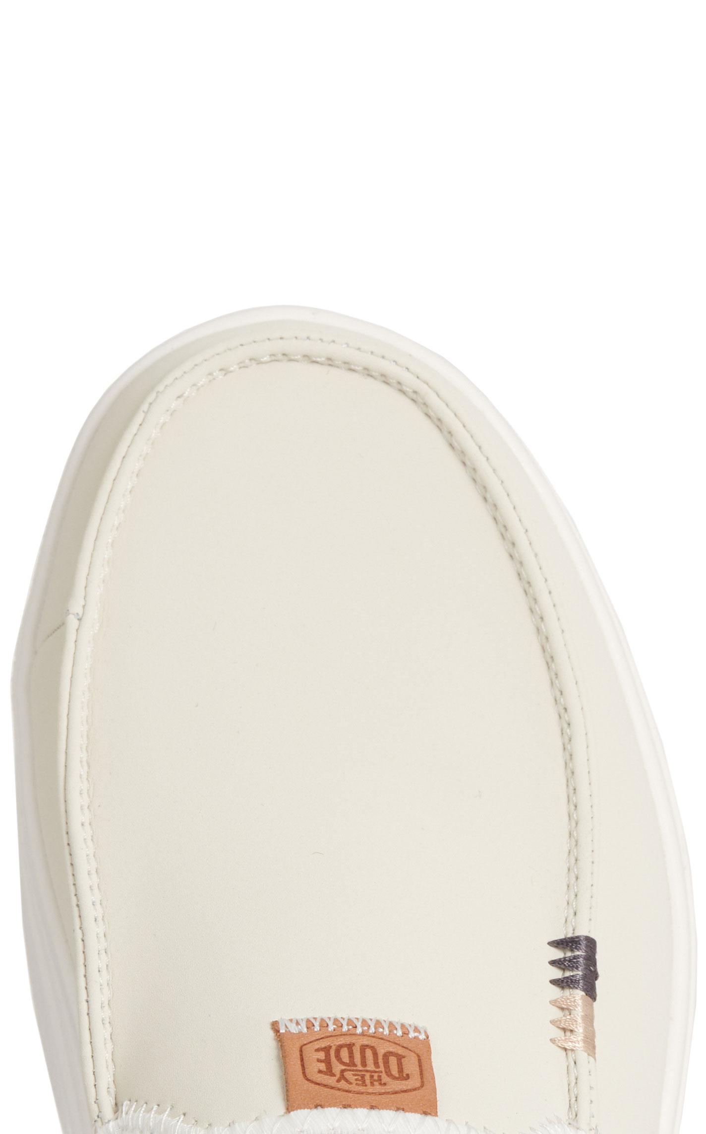 Hey Dude Women's Austin Lift White Faux Leather Moc Toe Casual Shoe - Image 1