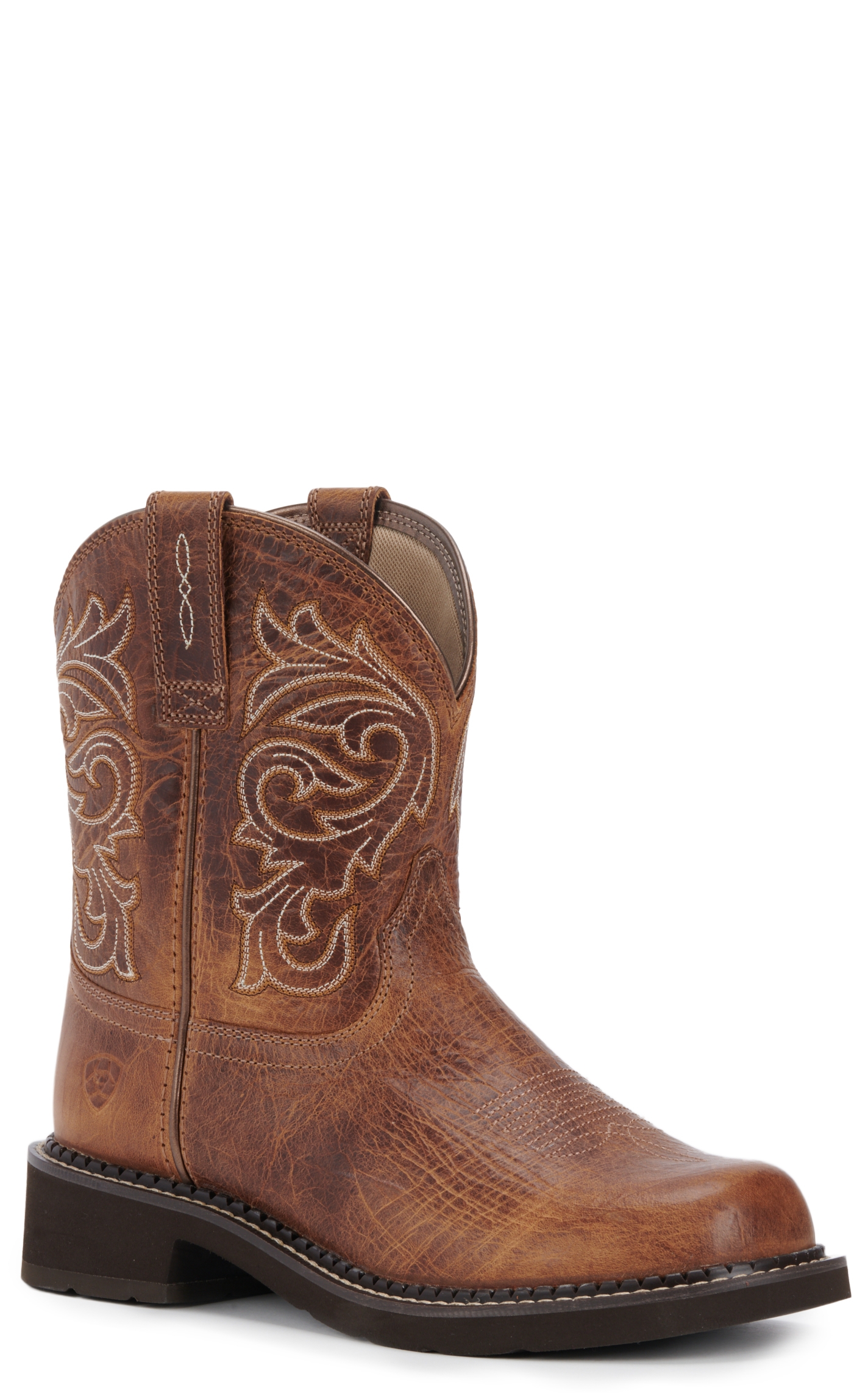 Ariat Women's Fatbaby Crackled Cottage Brown Crepe Round Toe Cowboy Boots - Image 1