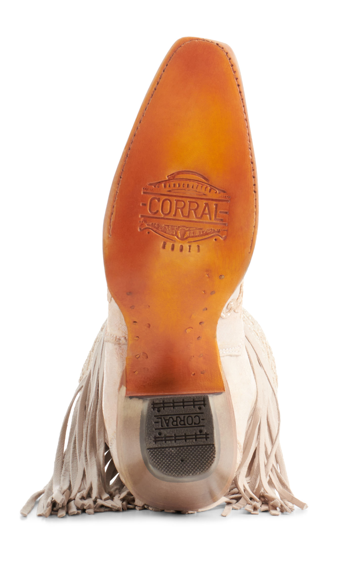 Corral Women's White with Glitter Overlay and Fringe Snip Toe Cowboy Boots - Image 1