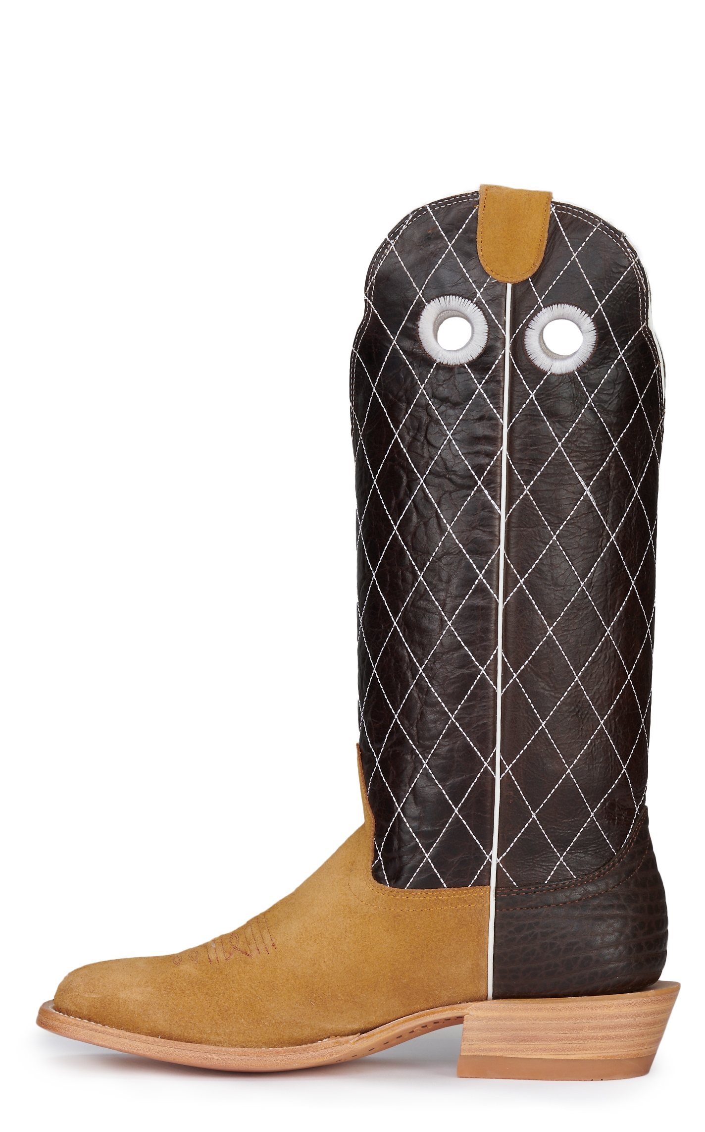 Hondo Men's Maple Rough-Out and Dark Brown Diamond Stitch 16\