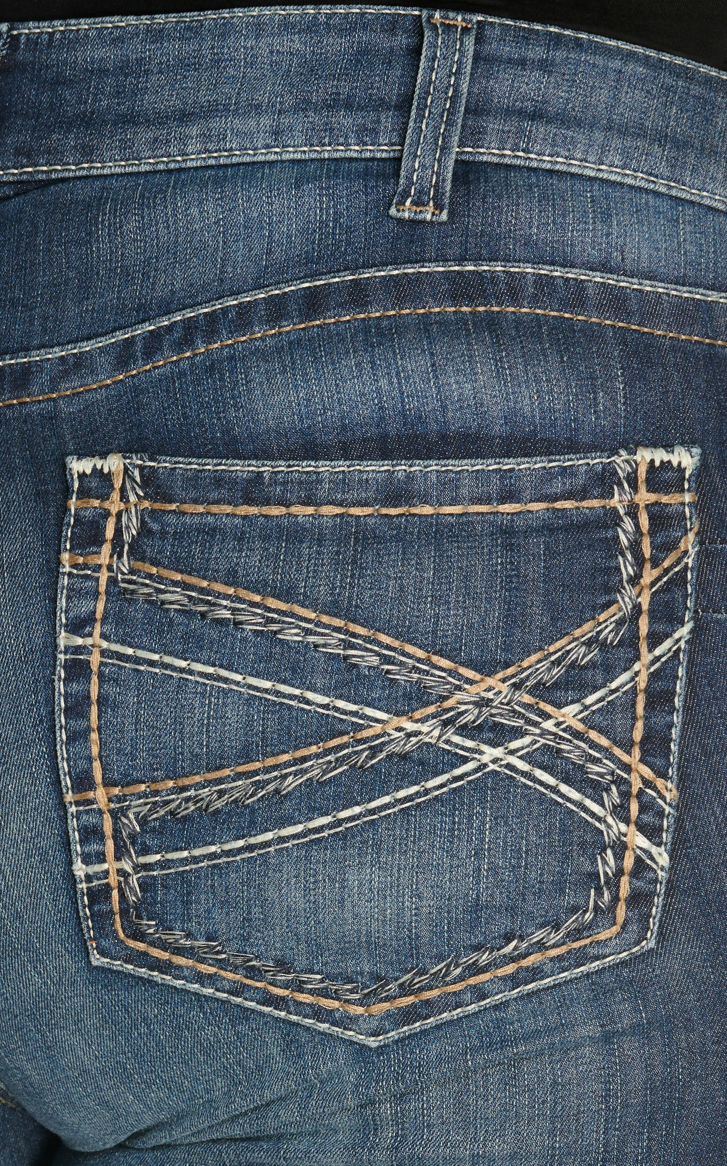 Ariat Women's REAL Entwined Festival Dark Wash Mid Rise Boot Cut Jeans - Plus Sizes - Image 1